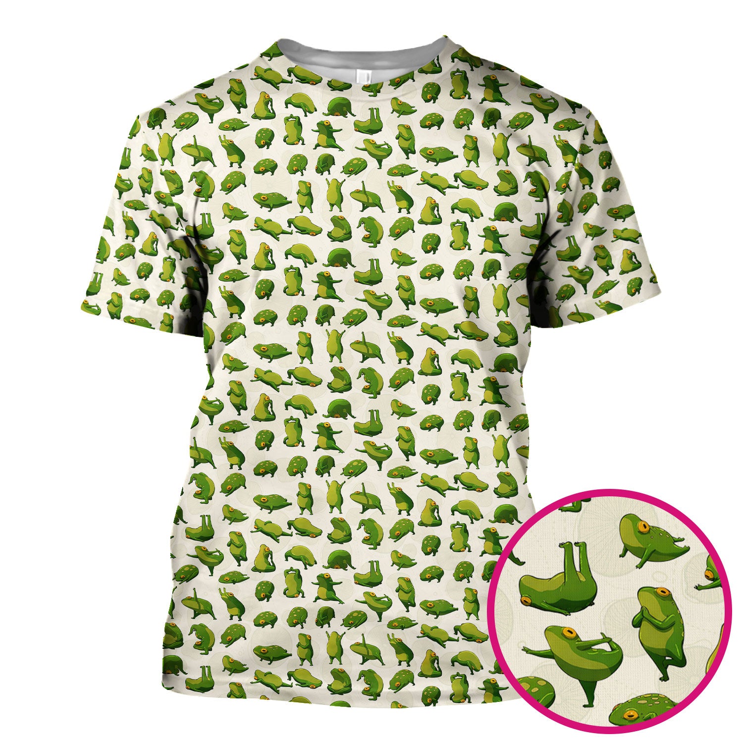 Cute Frog Cartoon Pattern Scrub Top, Comfortable Scrubs for Nurses
