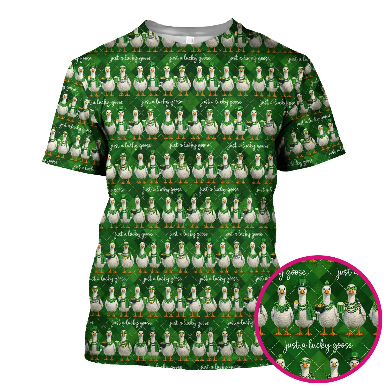 Lucky Goose St Patrick Green Argyle Print Scrub, Comfortable Scrubs for Nurses