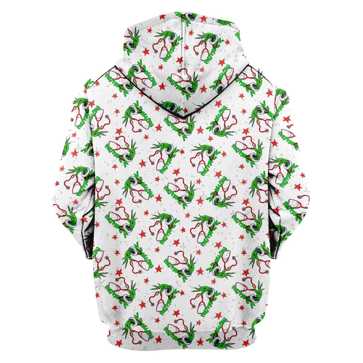 Grinch Nurse Scrub Top - Festive Holiday Uniform for Women - RN LPN CNA Nursing Gift
