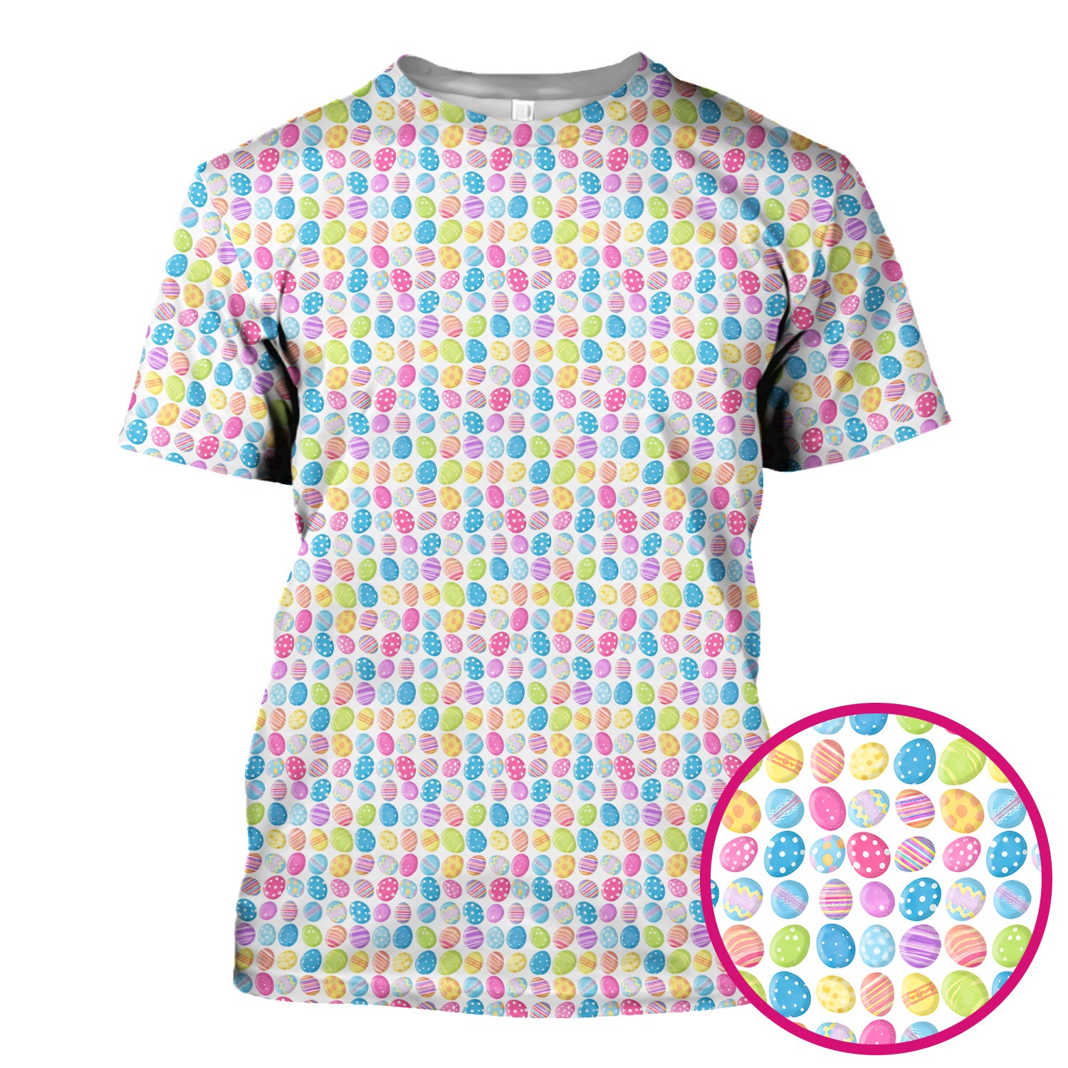 Colorful Easter Eggs Pattern Scrub Top, Comfortable Scrubs for Nurses