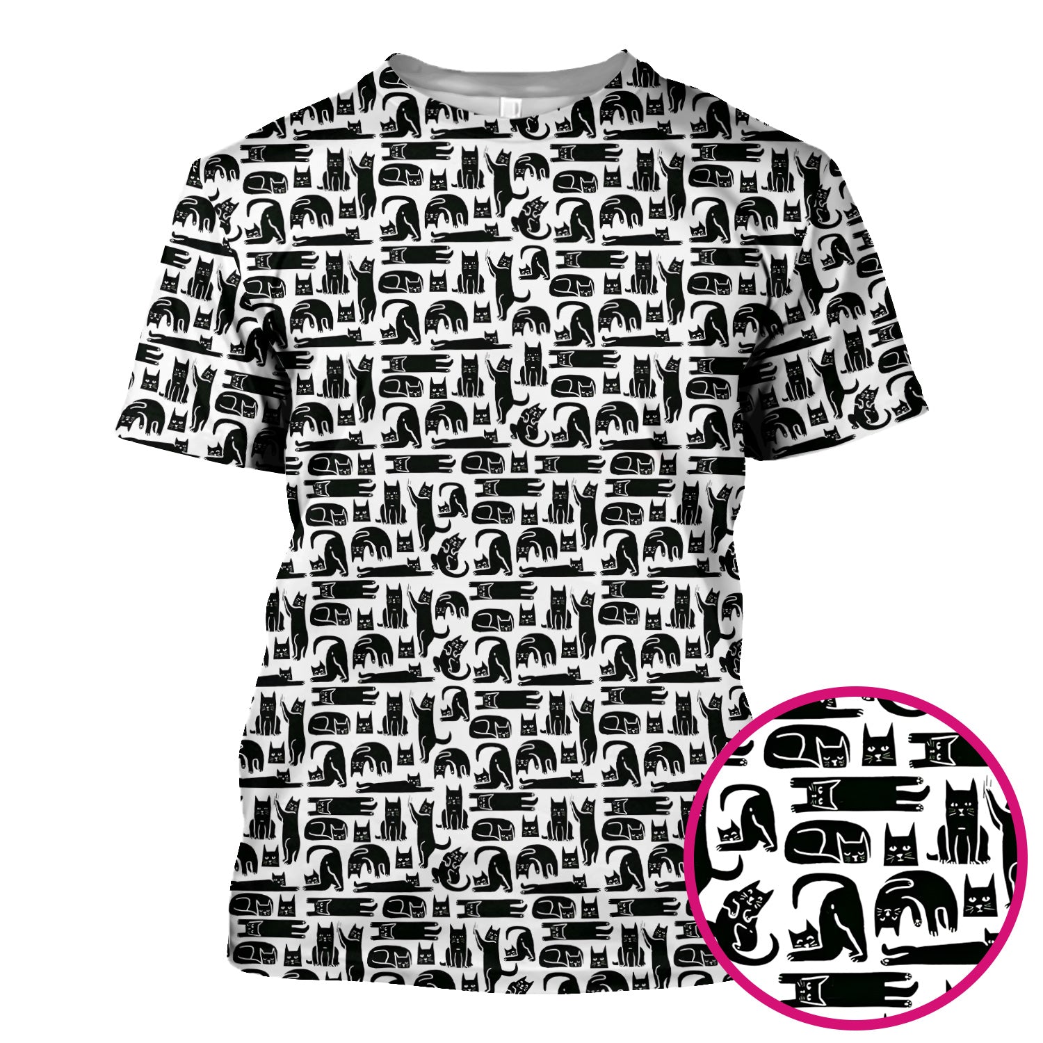 Cute Funny Cat Poses Print Scrub Top, Comfortable Scrubs for Nurses