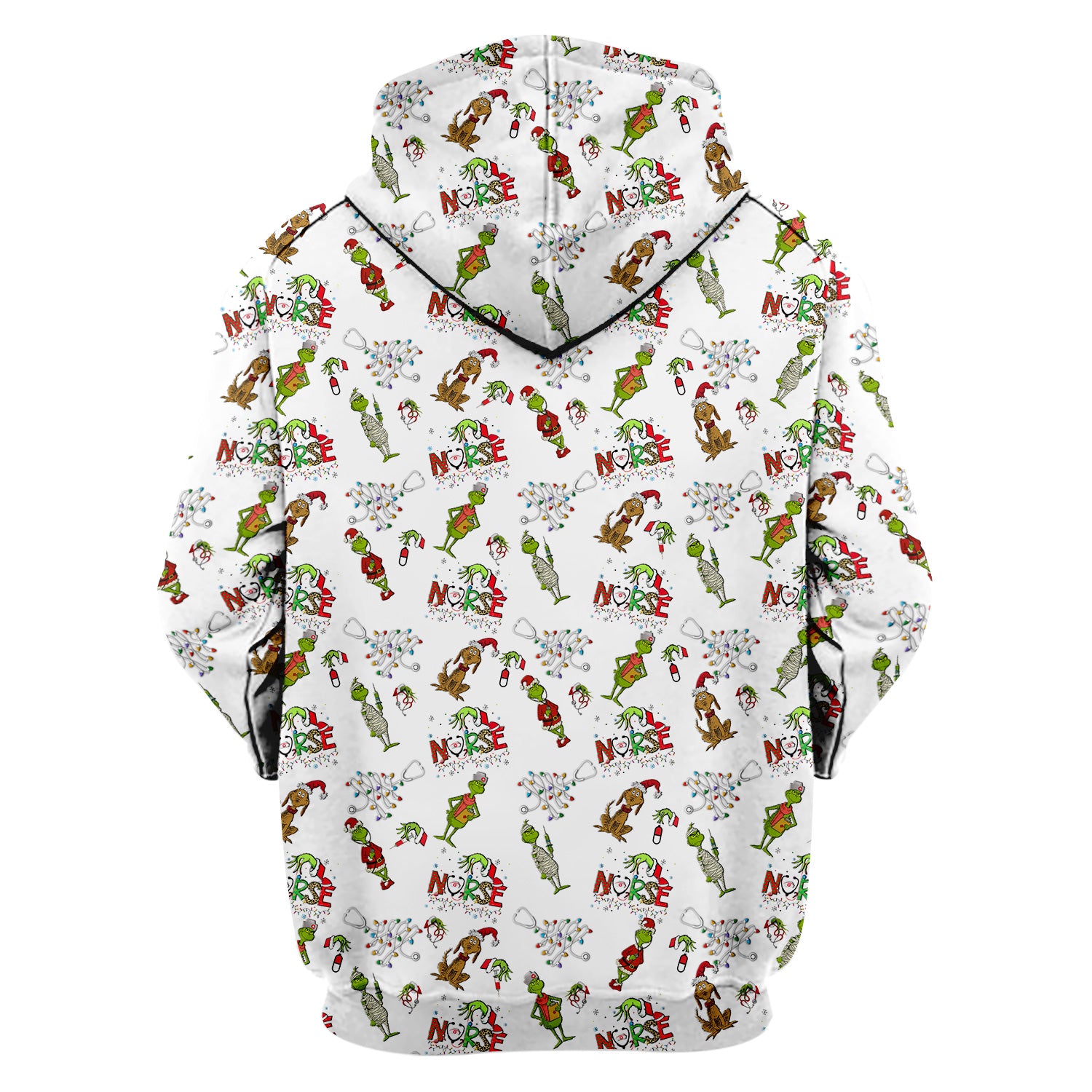 Grinch Christmas Nurse Scrub Shirt - Funny Holiday Scrub Top for Women - Multi Color Nursing Work Shirt with Pockets