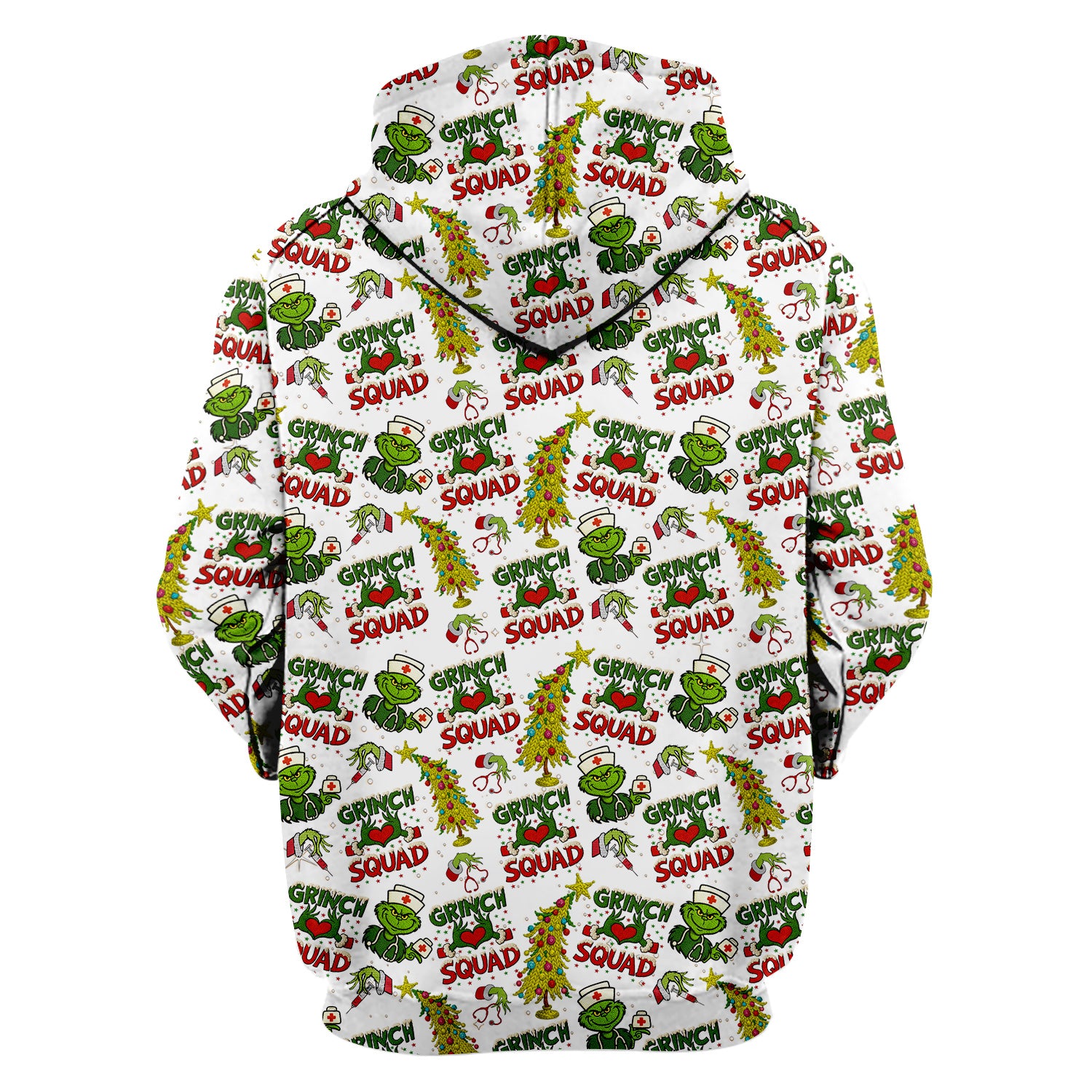 Christmas Nurse Scrub Top for Women - Funny Grinch Squad Scrub Shirt Multi Color - Cute Holiday Nursing Work Shirt with Pockets