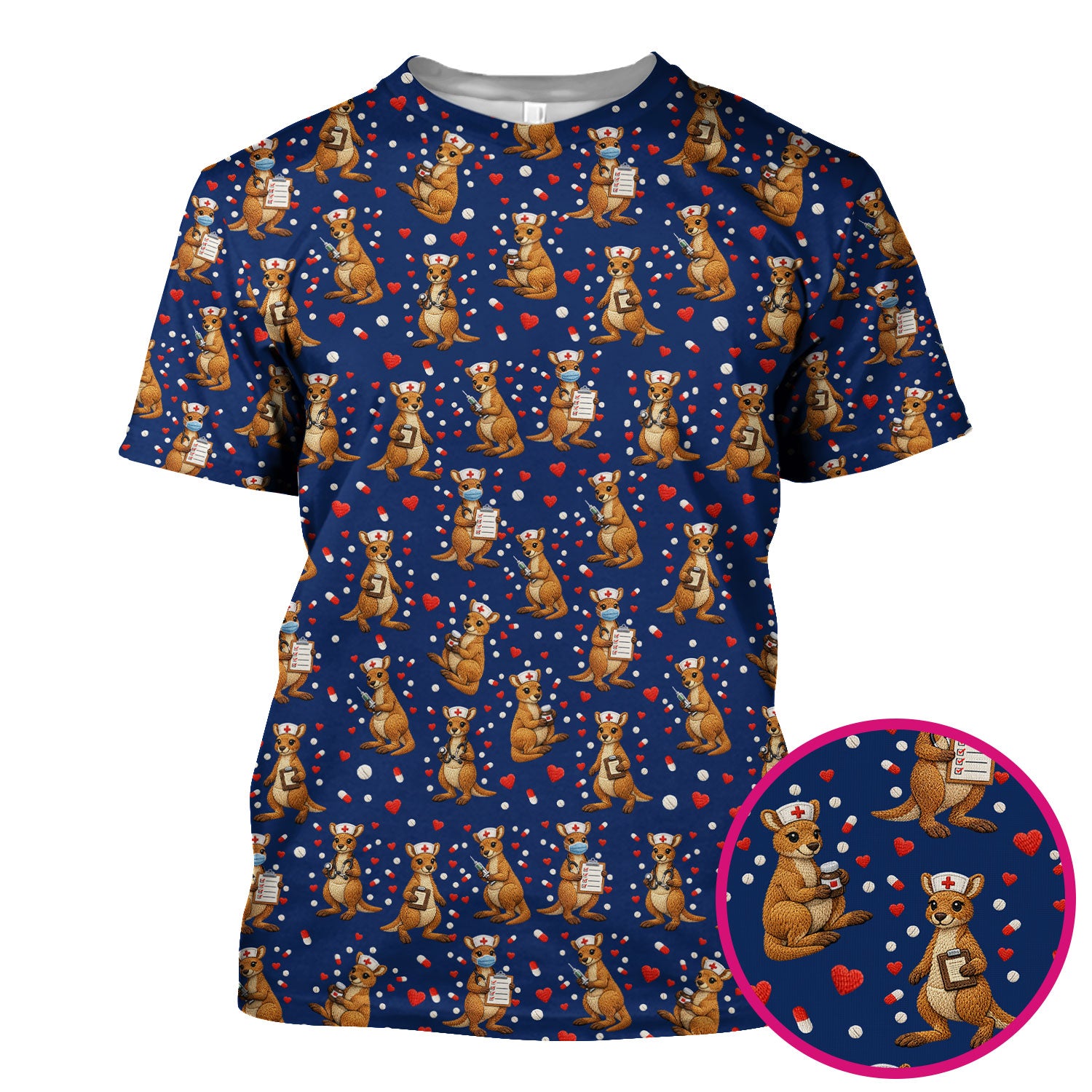 Kangaroo Nurse Scrub Top, Cute Medical Uniform For Women, Comfortable Scrubs For Nurses