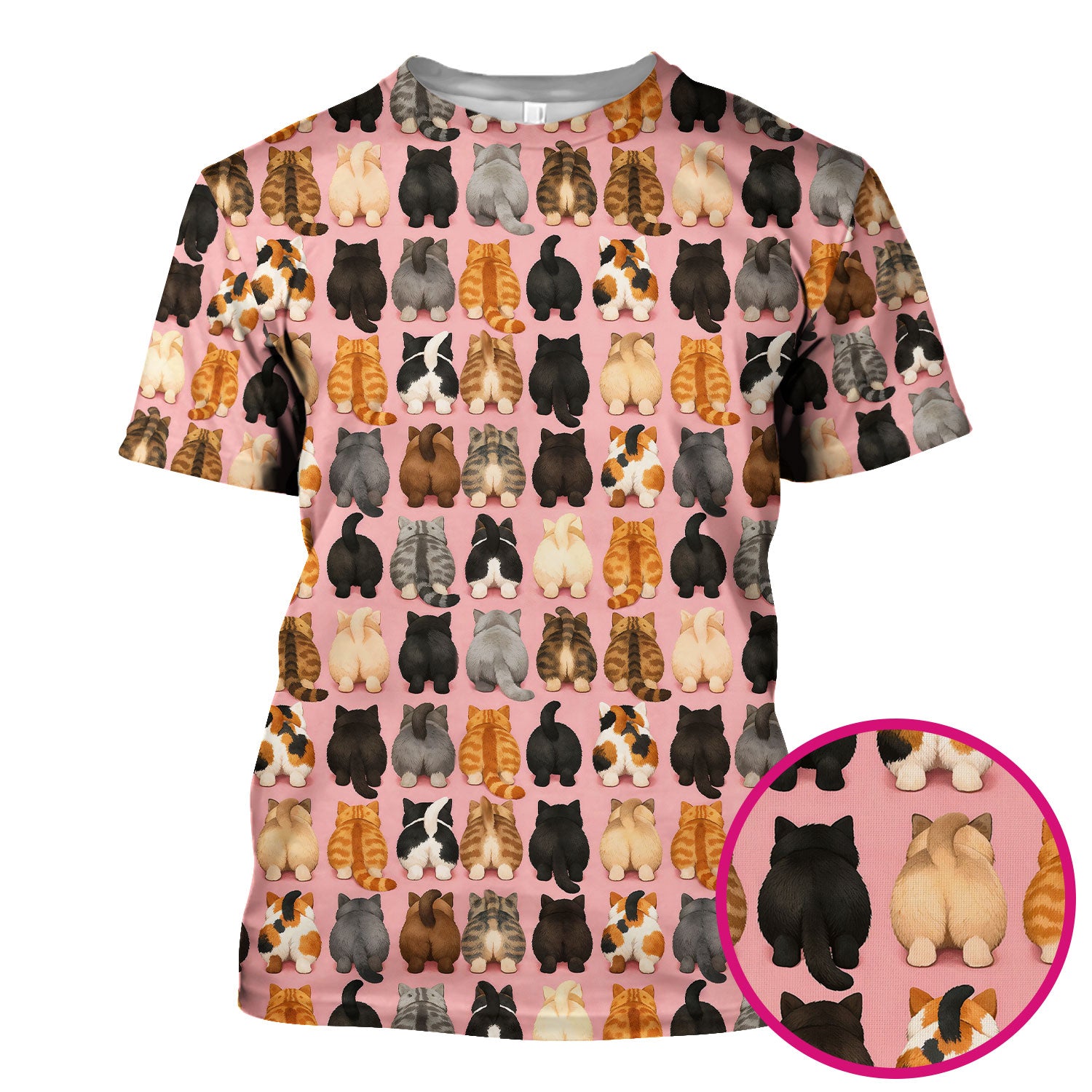 Cute Cats Back View Pattern Scrubs Top, Comfortable Scrubs for Nurses