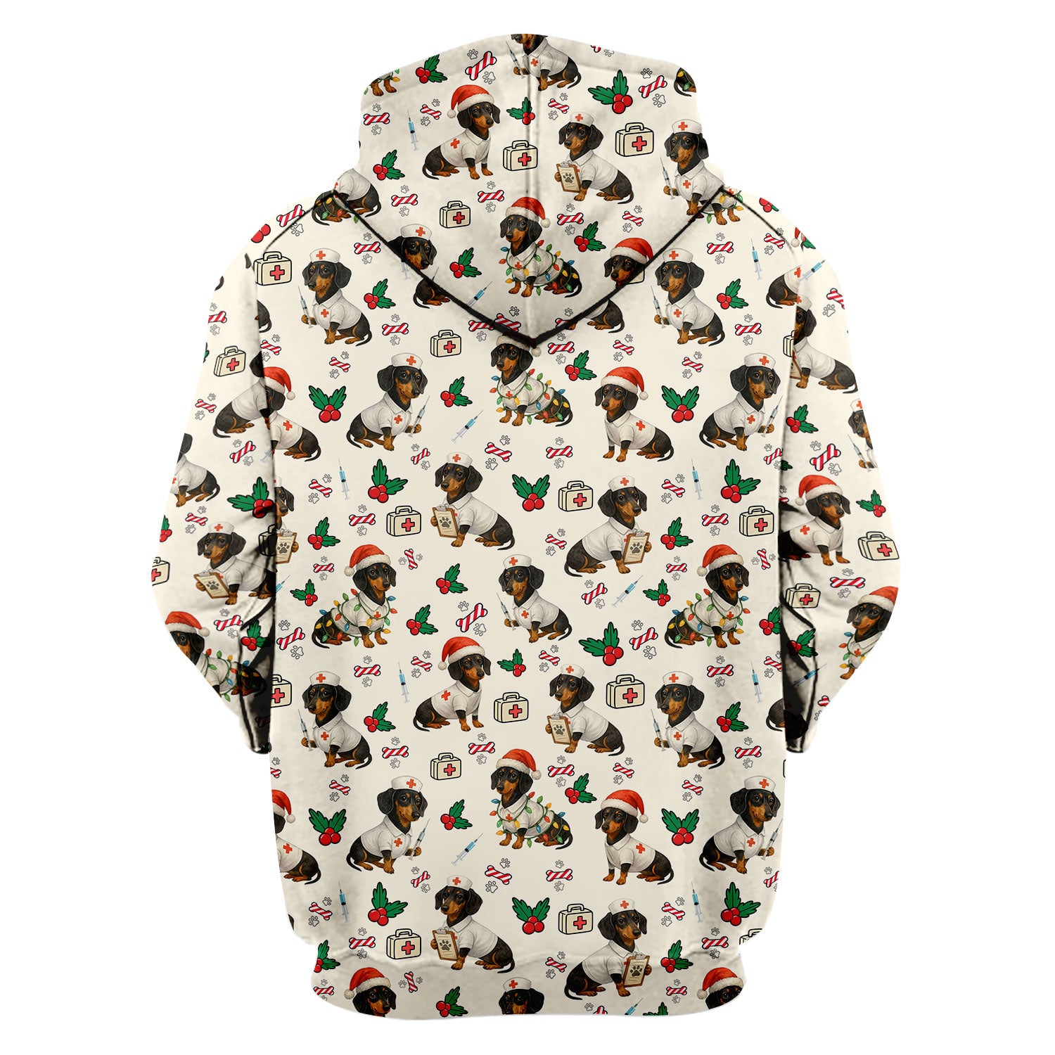 Christmas Dachshund Nurse Scrub Top - Funny Dachshund Dog Scrub Shirt Multi Color - Cute Holiday Nursing Work Shirt for Women