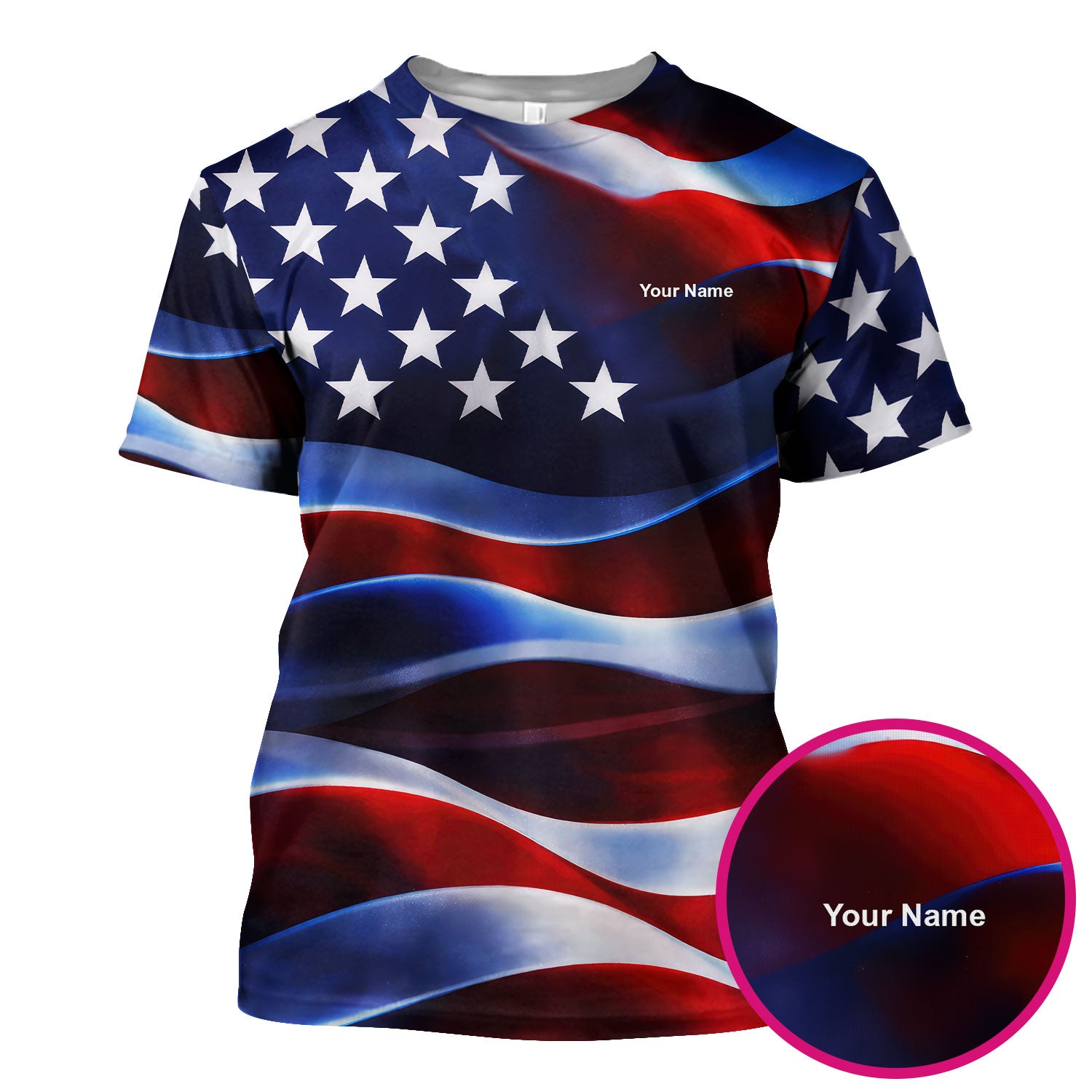 Personalized American Flag Stars Stripes Pattern Nurse Scrub Top, Comfortable Scrubs for Nurses