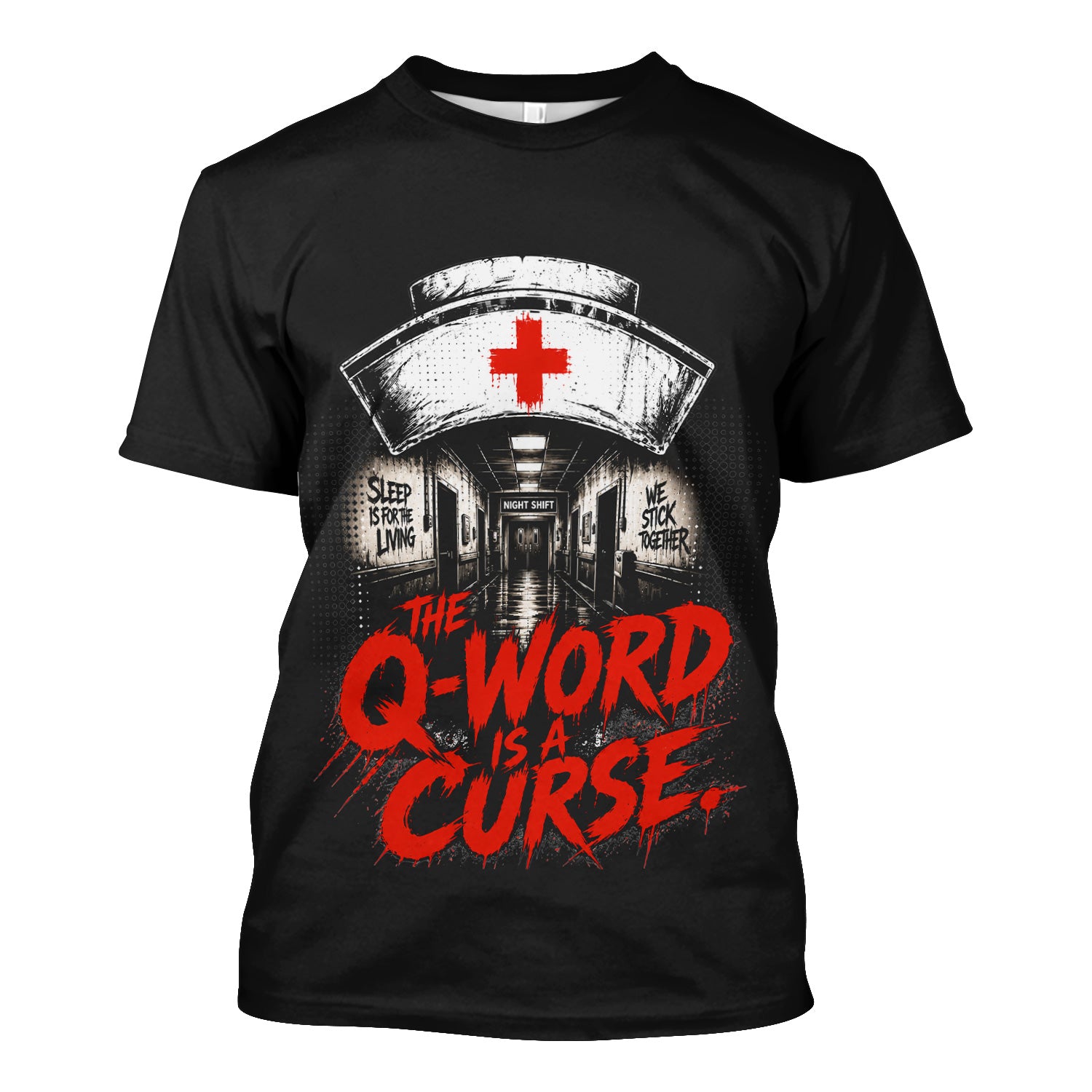 Funny Q-Word Is A Curse T-Shirt, Emergency Room Nurse Tee for ER Nurses