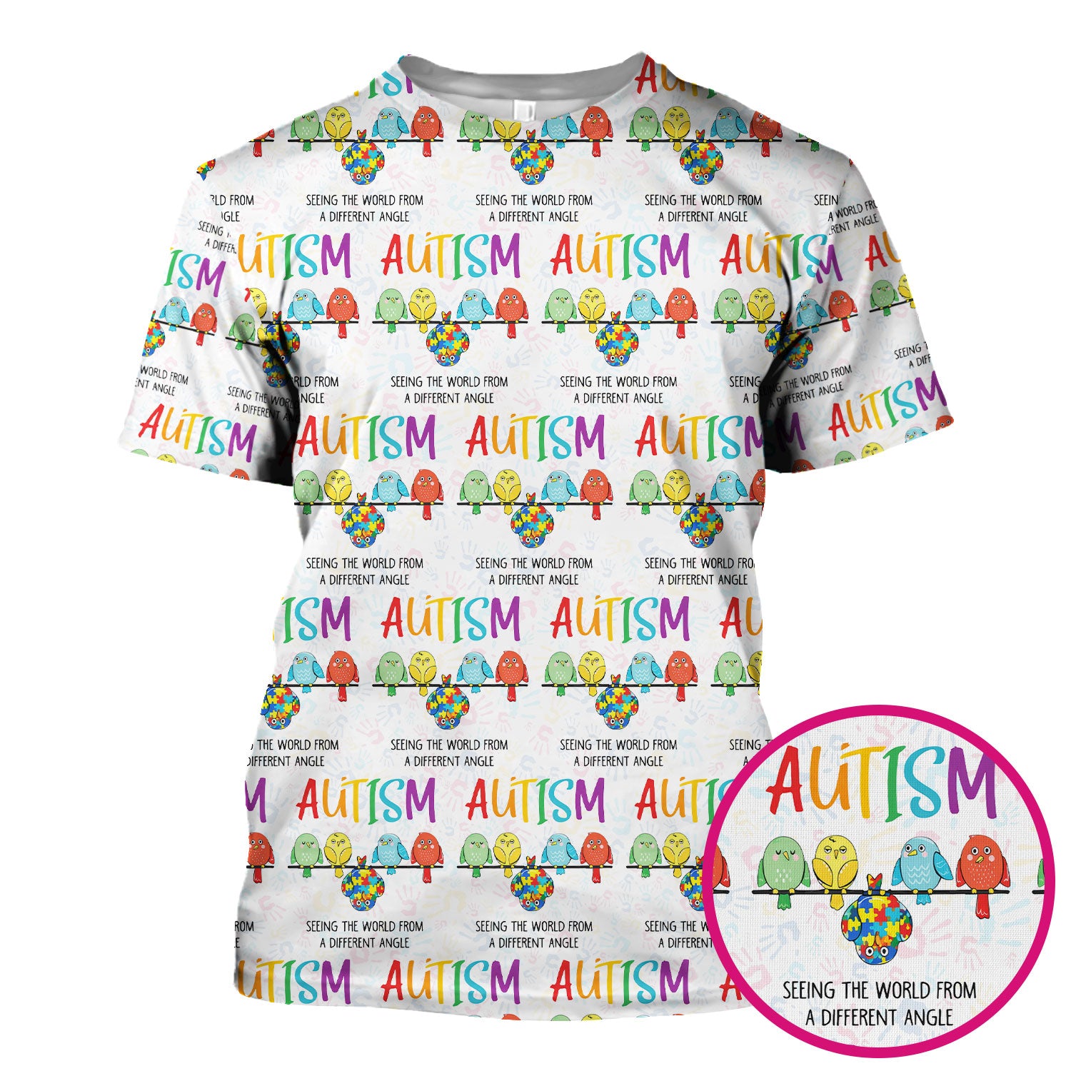 Autism Seeing The World From A Different Angle Birds Scrub Top ,Comfortable Scrubs for Nurses