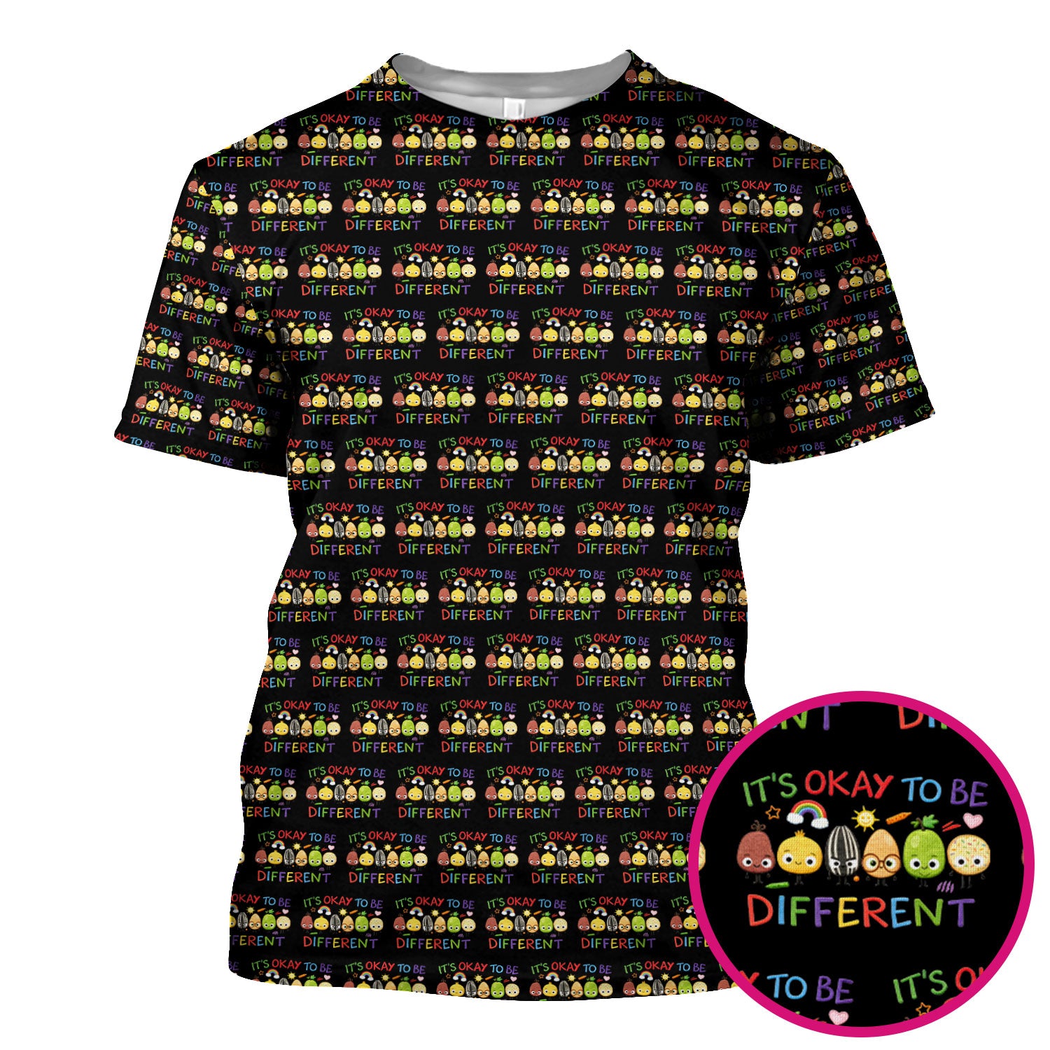 Autism Awareness Nurse Scrub Top, It’s Okay To Be Different Pattern Nurses Shirt, Comfortable Uniform Scrubs For Nursing