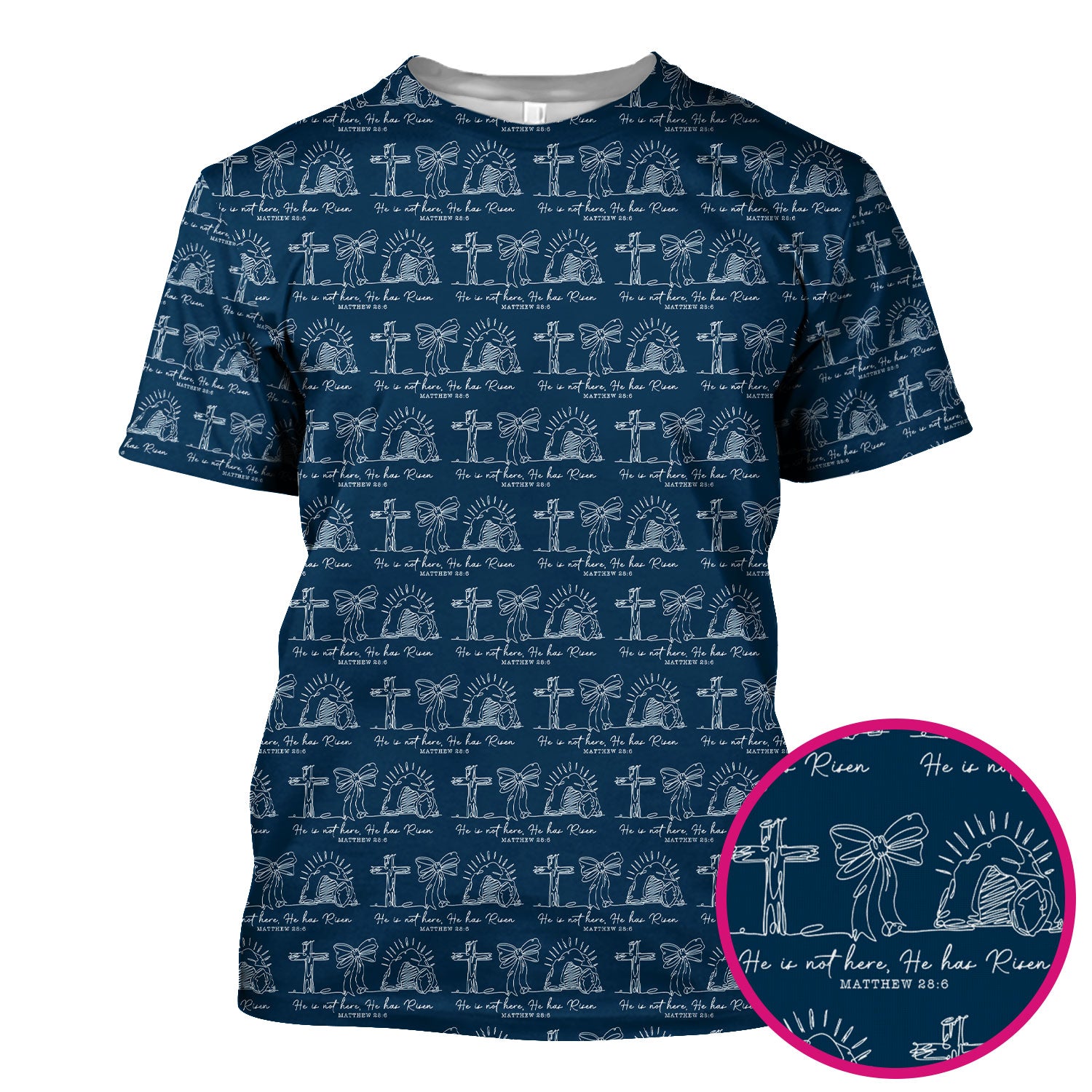 Christian Cross He Is Risen Pattern Scrubs Top, Comfortable Scrubs for Nurses