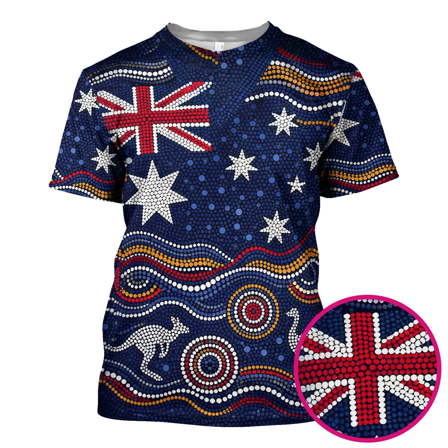 Australian Aboriginal Art Pattern Nurse Scrub Top, Kangaroo Dot Nurses Shirt For Women, Breathable Fabrics Nursing Uniform