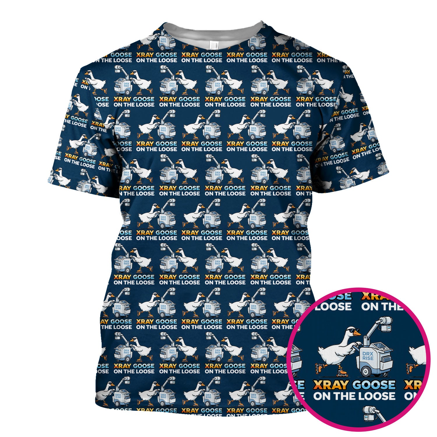 Funny Xray Goose On The Loose Pattern Scrub Top, Comfortable Scrubs for Nurses