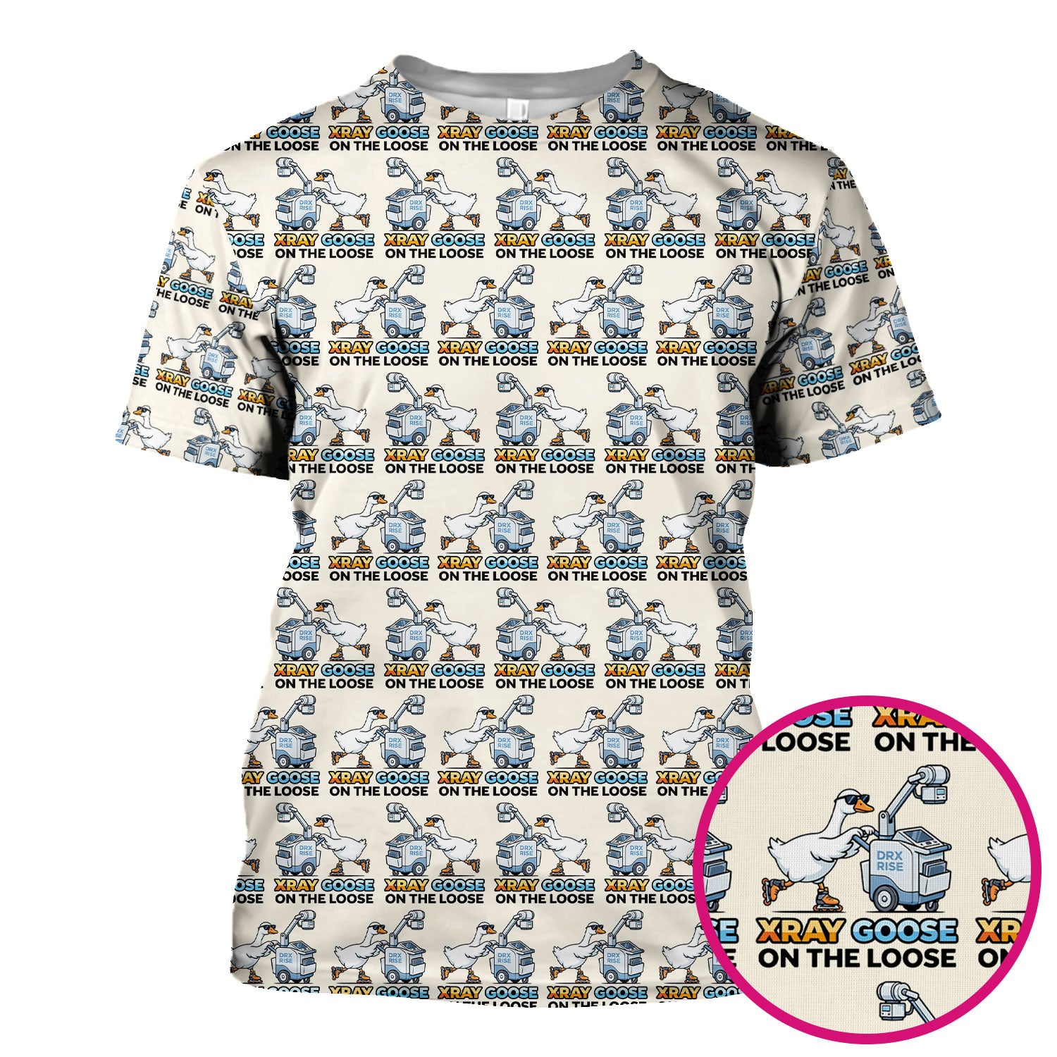Funny Xray Goose On The Loose Pattern Scrub Top, Comfortable Scrubs for Nurses
