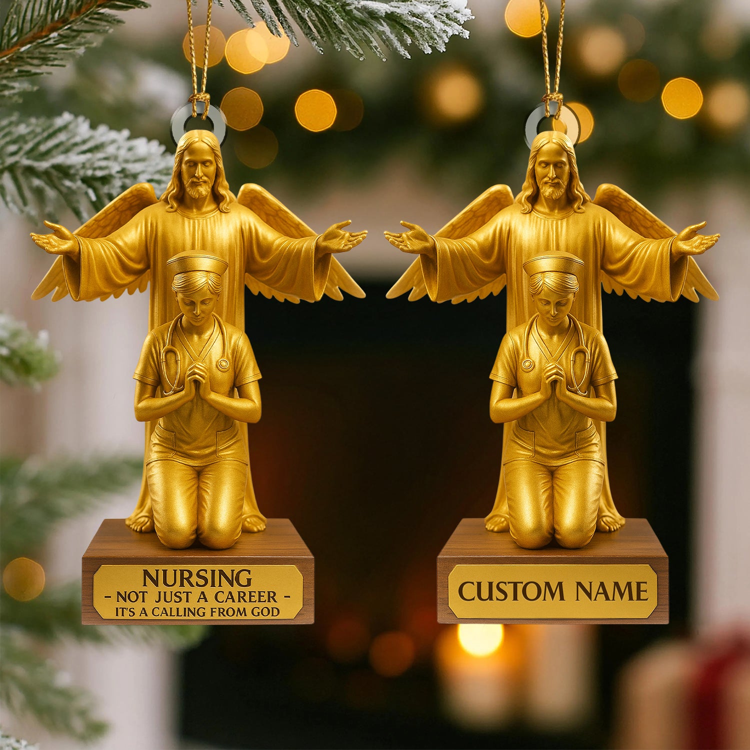 Personalized Nurse Angel Ornament, Guardian Angel Nursing Ornament, Christmas Gift For RN And LPN