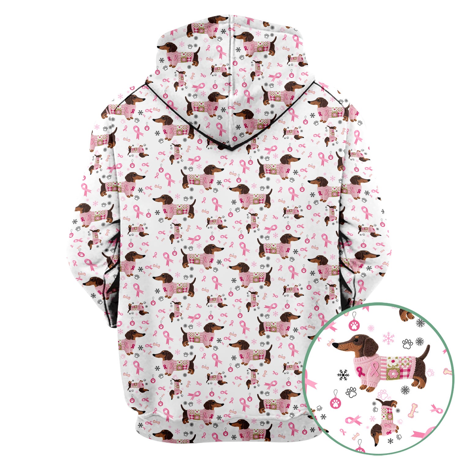 Dachshund Breast Cancer Awareness Scrub - Puppy Dog Pink Ribbon Nurse Shirt - Wiener Support Fight Cancer Gift
