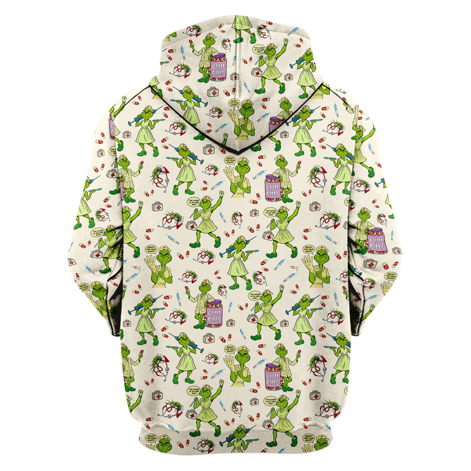 Funny Grinch Nurse Scrub Top Multi Color - Chill Pills Nursing Scrub Shirt - Cute Christmas Holiday Workwear with Pockets