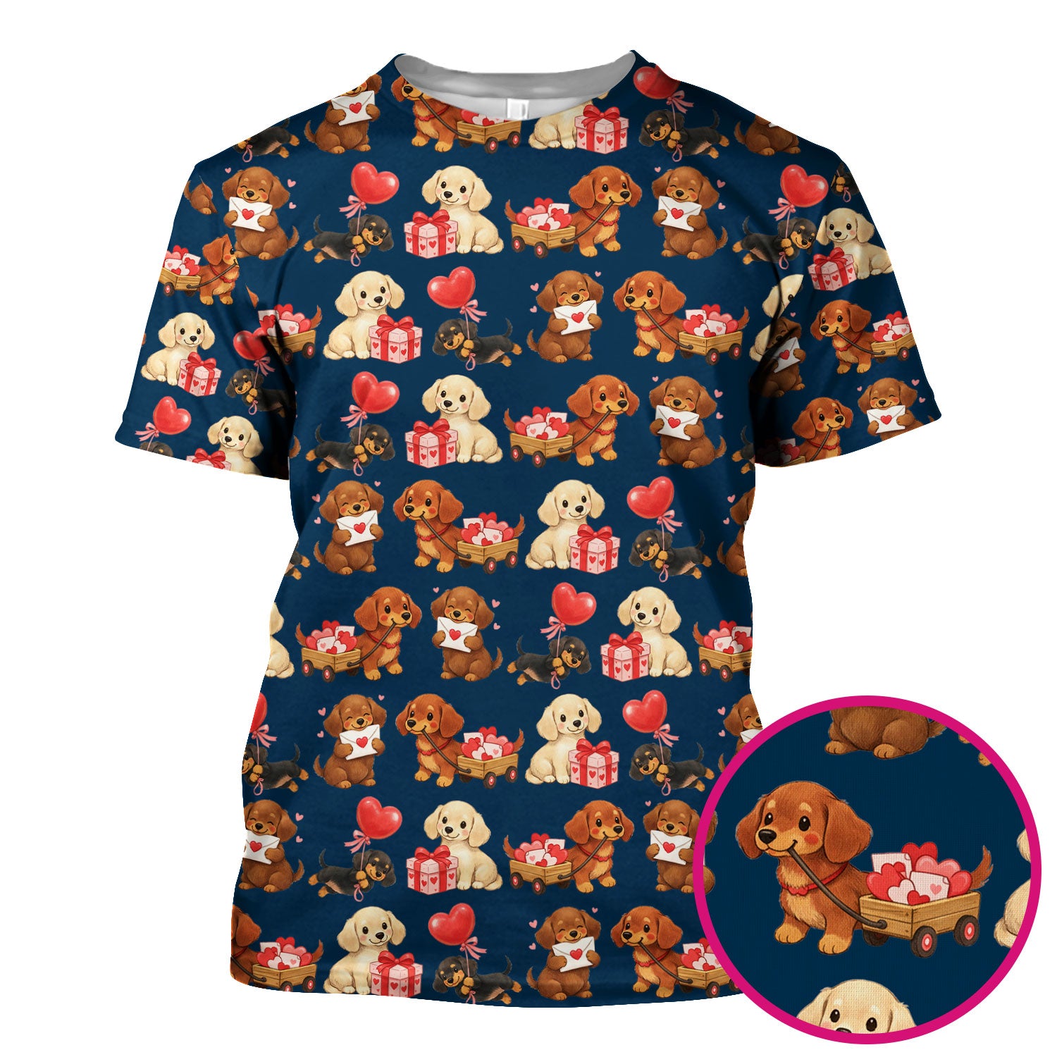 Cute Dachshund Nurse Scrub Top For Nurses, Wiener Dog Pattern Nurse Shirt, Breathable Fabrics Nursing Uniform