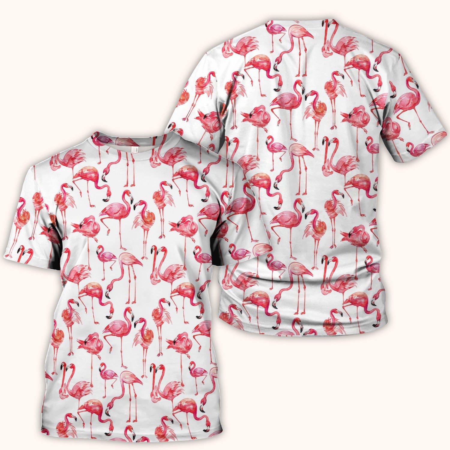 Pink Flamingo Tropical Bird Pattern Nurse Scrub Top, Comfortable Scrubs for Nurses