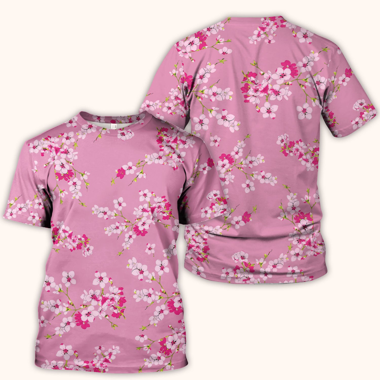 Elegant Cherry Blossom Floral Pattern Srubs, Comfortable Scrubs for Nurses