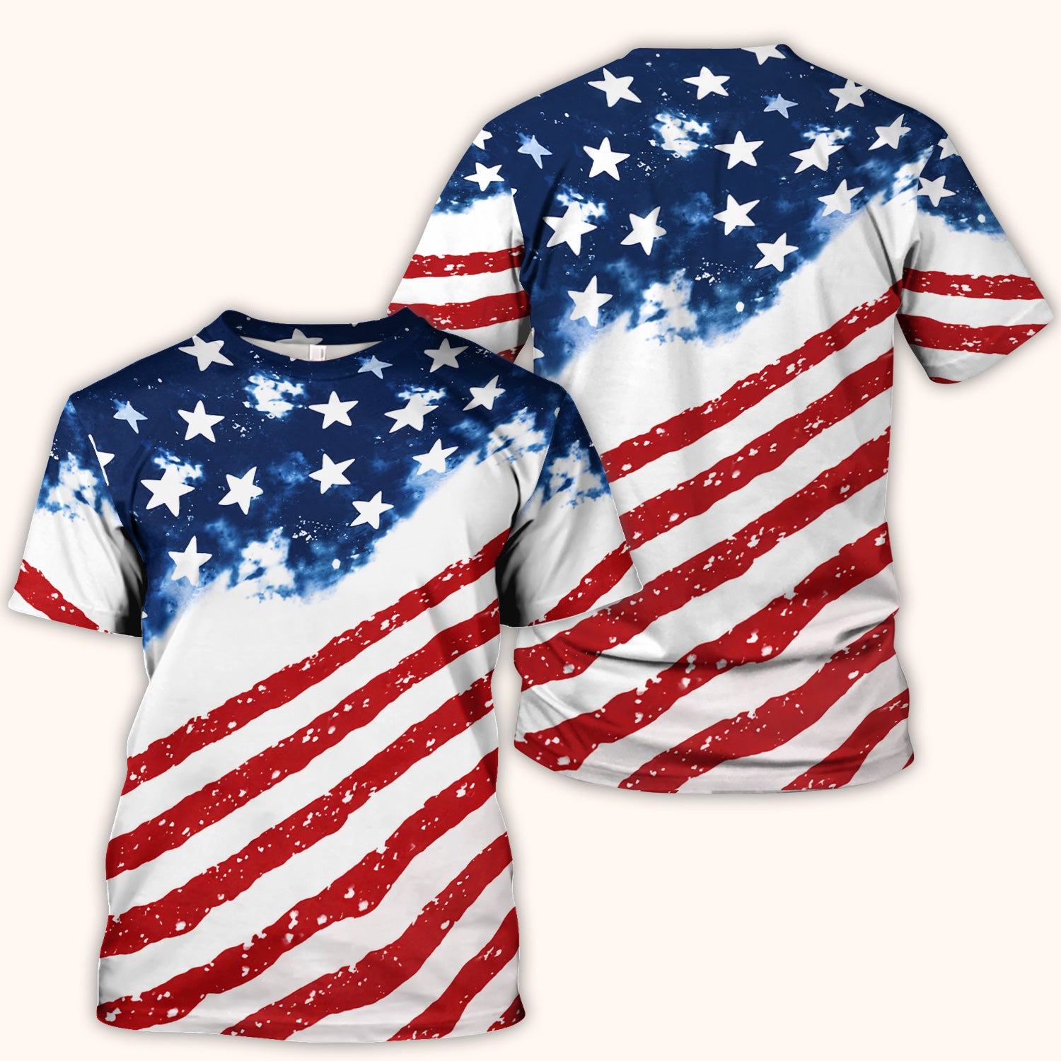 USA Stars And Stripes Pattern Scrub Top, Comfortable Scrubs for Nurses