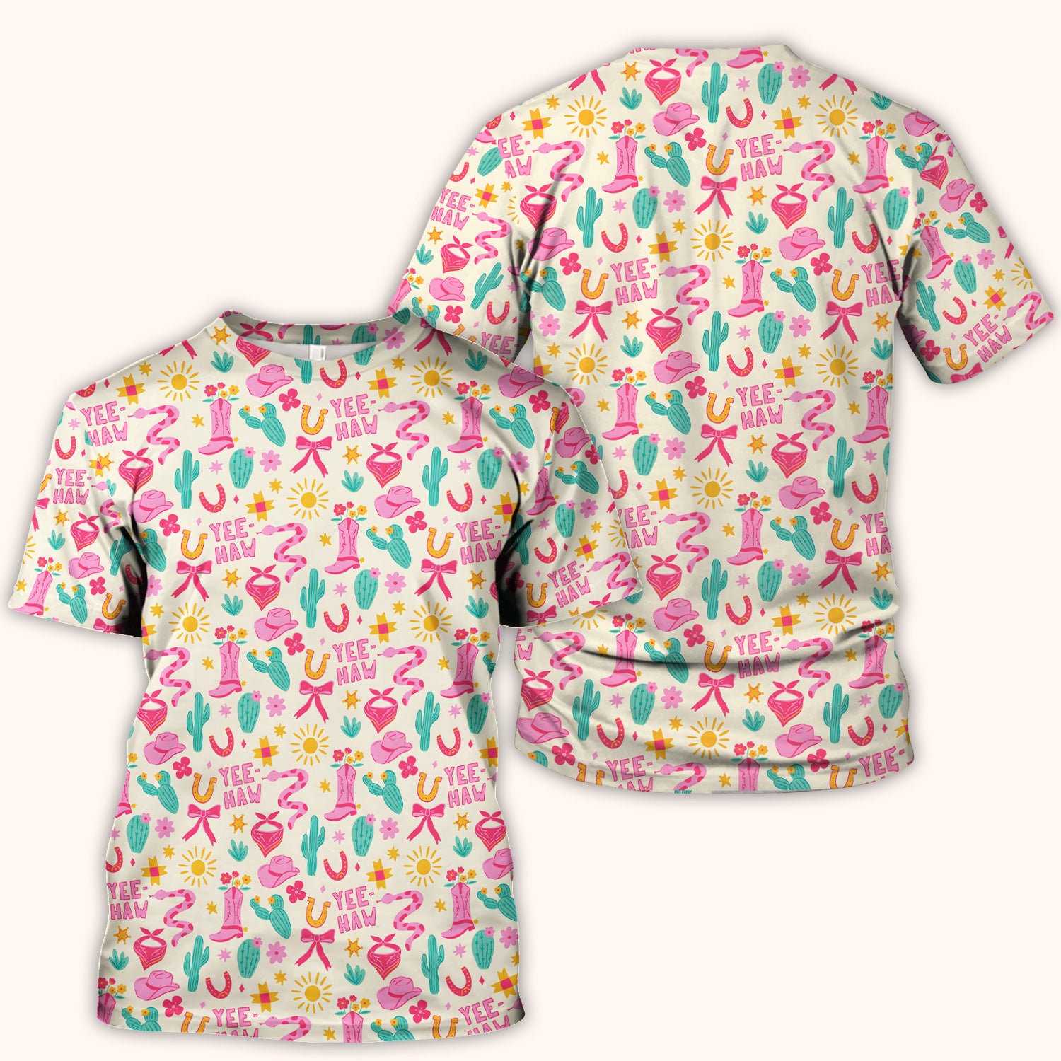 Pink Western Cowgirl Nurse Scrub Top for RN, CNA, Pediatric Nurses, Rodeo Uniform