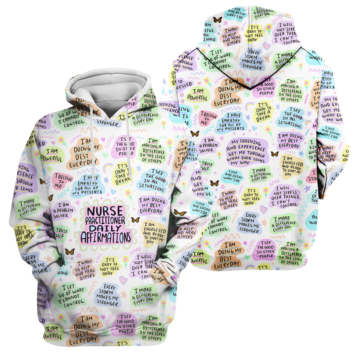 Personalized Nurse Practitioner Shirt - Daily Affirmations Pastel Design - Motivational Gift for RN LPN CNA Women