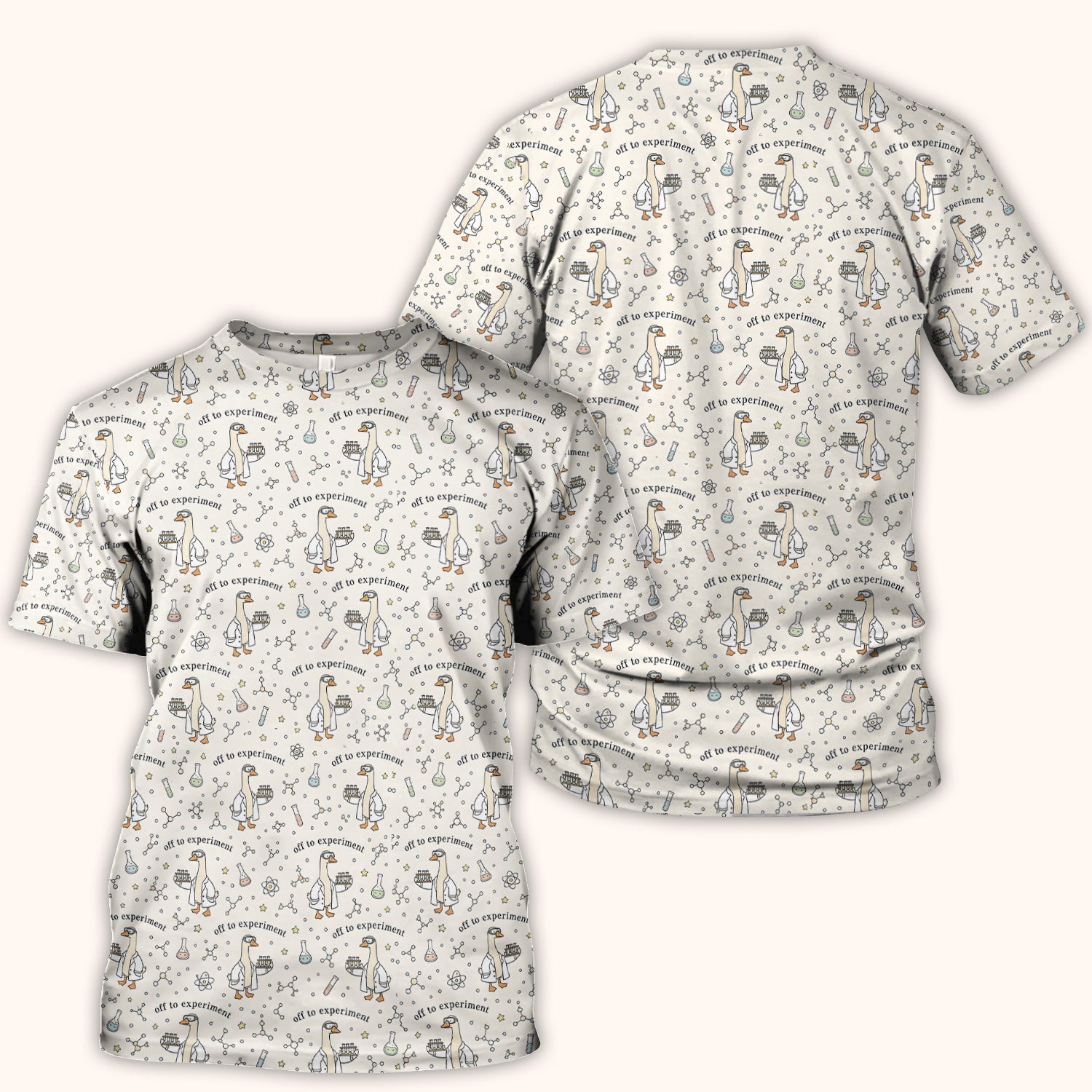 Funny Off To Experiment Scientist Goose Scrub Top, Comfortable Scrubs for Nurses