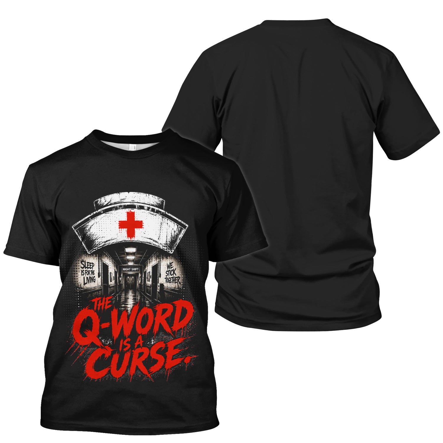 Funny Q-Word Is A Curse T-Shirt, Emergency Room Nurse Tee for ER Nurses