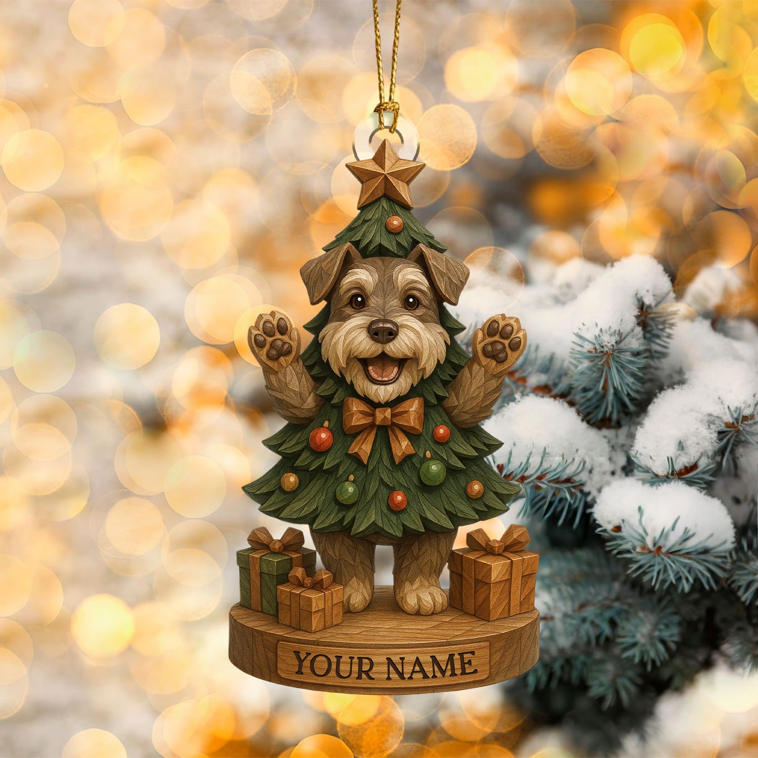 Personalized Dog Christmas Tree Ornament, Custom Name Holiday Pup Décor, Cute Xmas Gift For Dog Lovers