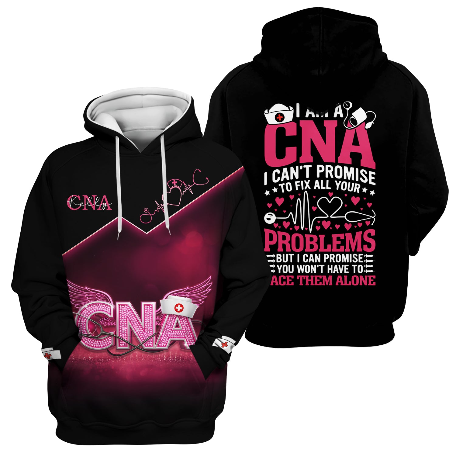Custom CNA Nurse Shirt - Inspirational Quote I Can't Promise to Fix All Problems - Healthcare Workers & Nursing Staff Gift
