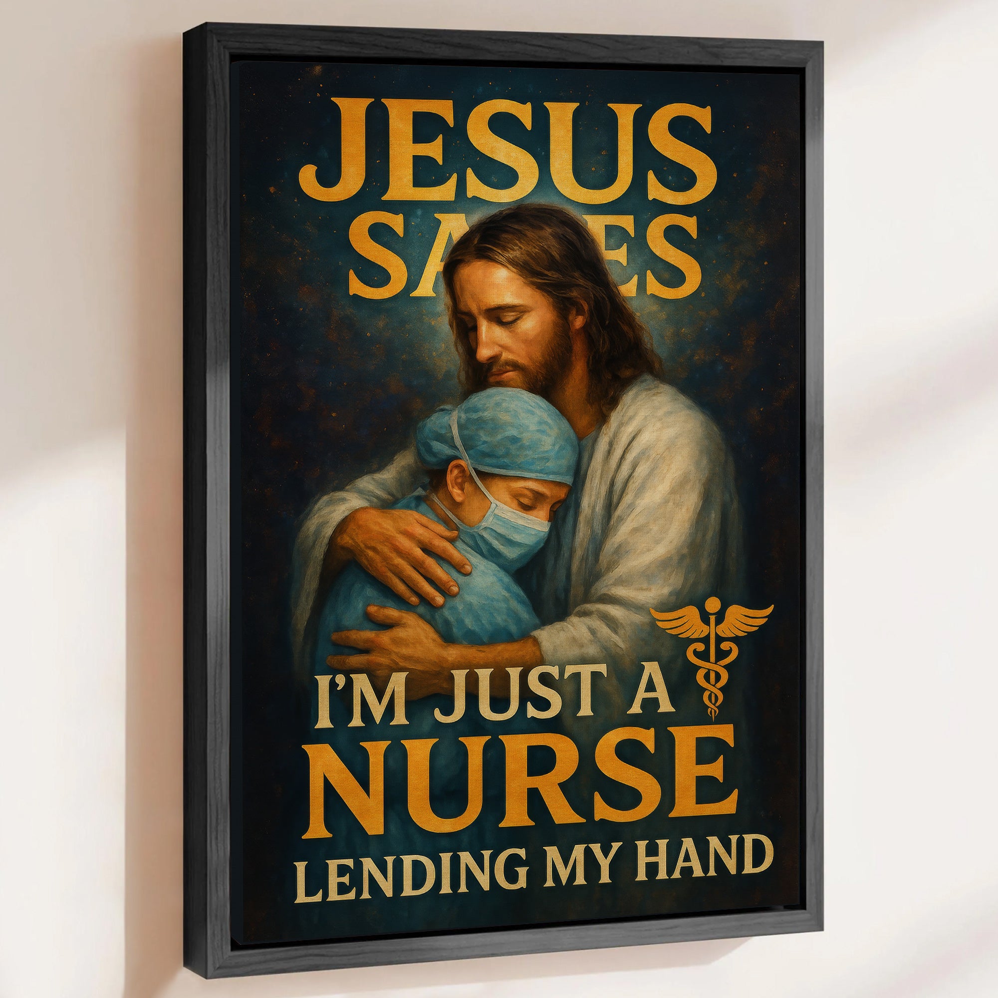 Jesus Saves Nurse Canvas, I’m Just a Nurse Lending My Hand, RN LPN CNA Gift