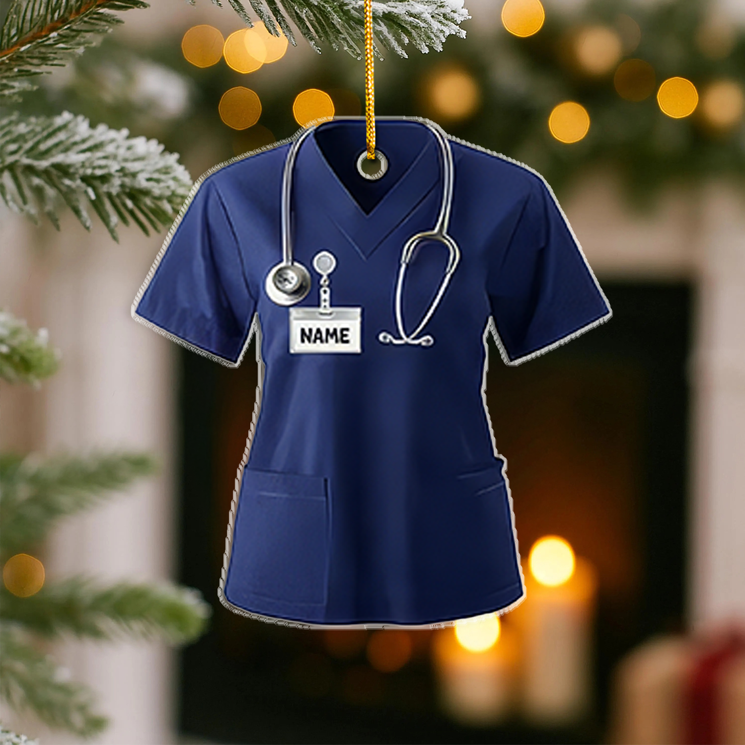 Personalized Nurse Scrubs Ornament, Nurse Uniform Ornament, Custom Name Nurse Ornament Gift for CNA RN LPN