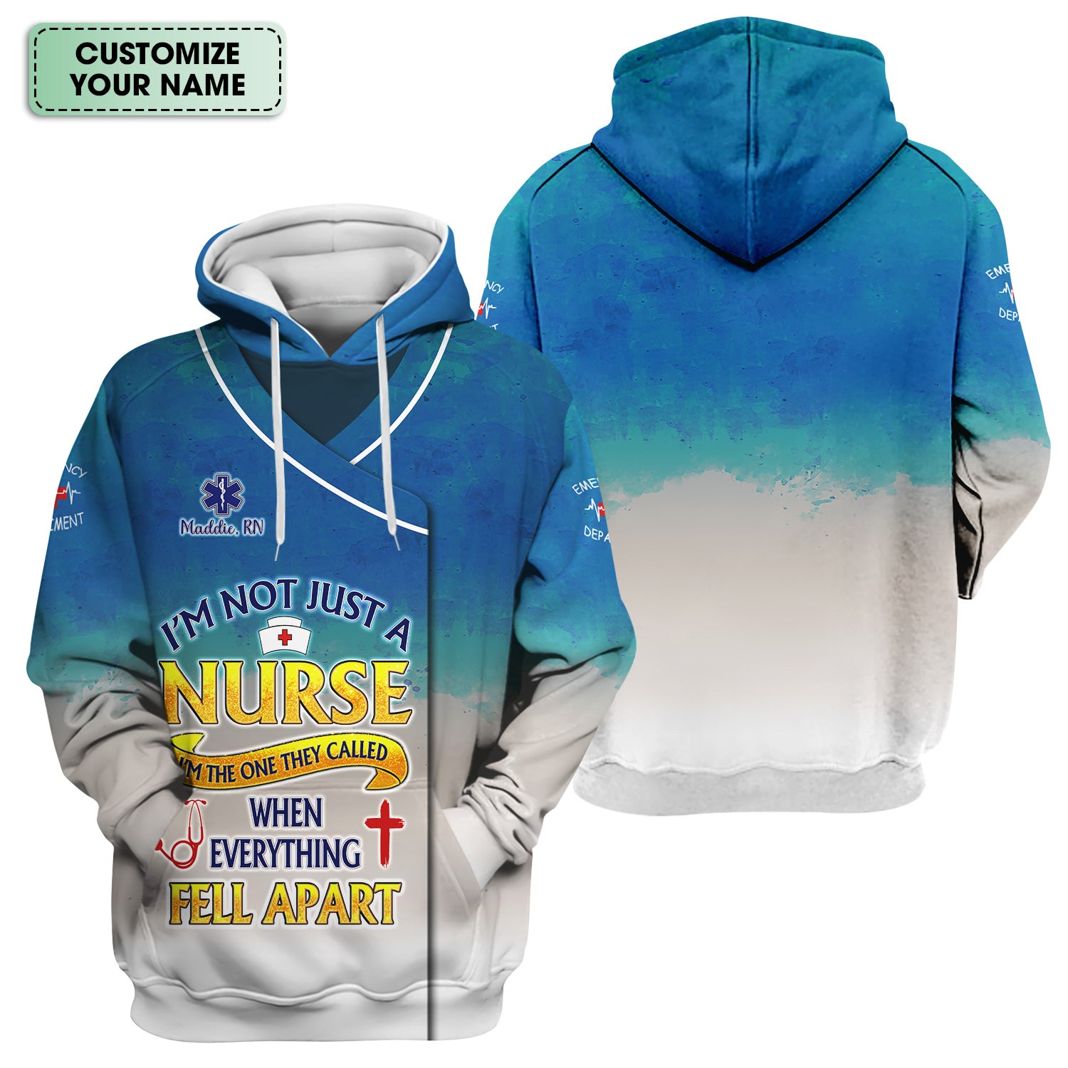 Custom ER Nurse Scrub Top - I'm Not Just A Nurse Quote - Gift for Women RN LPN Healthcare Workers