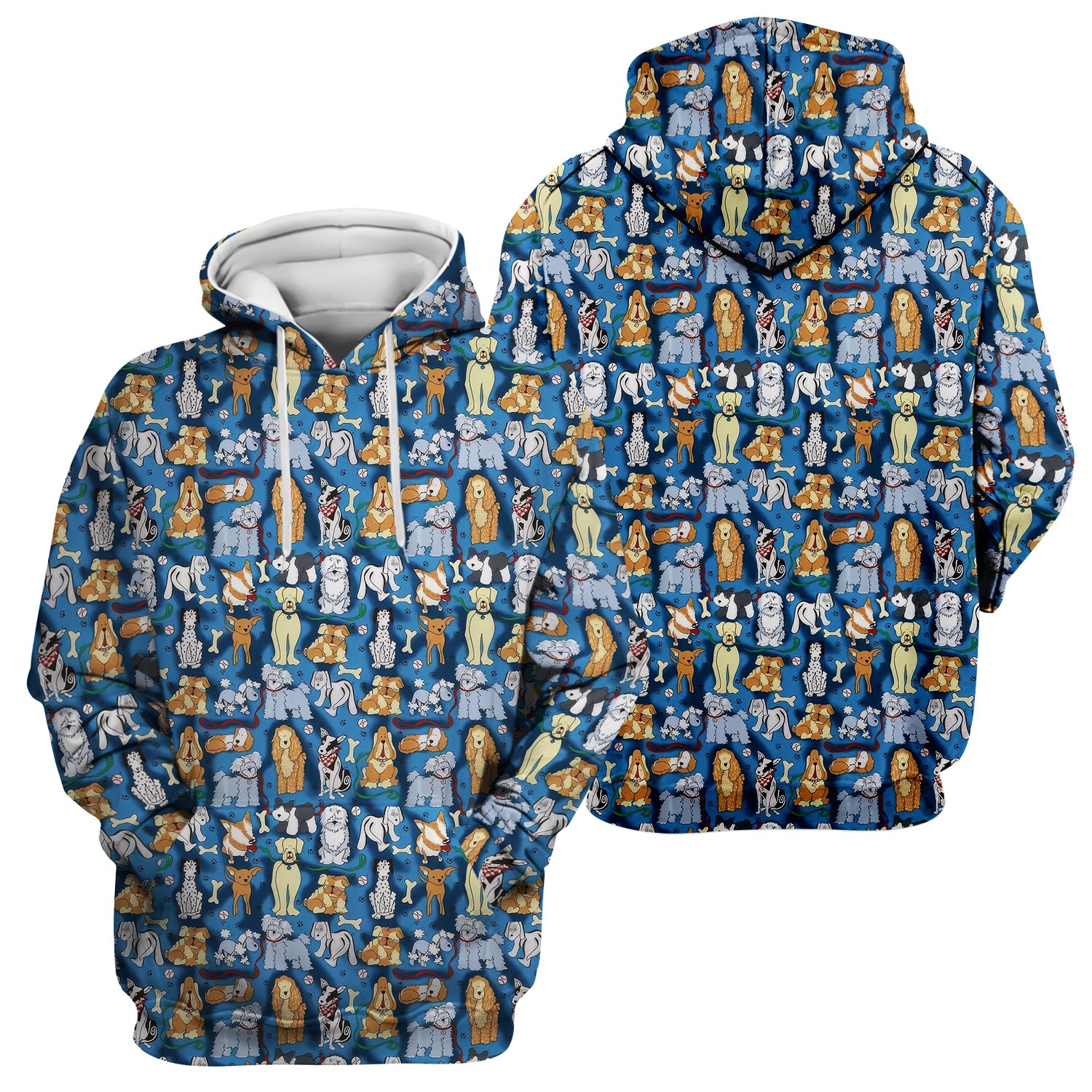 Funny Dog Lover Shirt - Cartoon Dog Breeds Pattern Design - Gift for RN LPN CNA Women Healthcare Staff