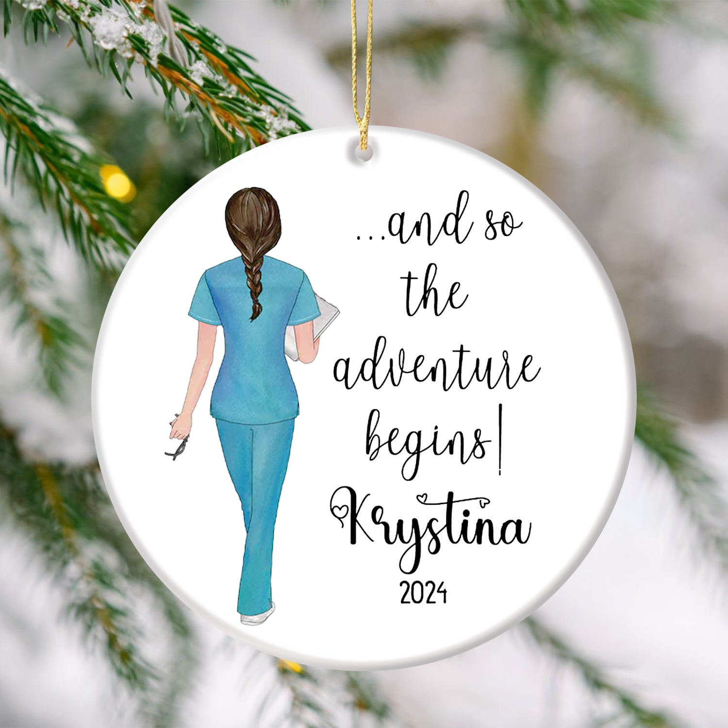 Custom Nurse Ornament, Graduation Gift 2025,  RN LPN CNA Medical Student Gift, Christmas Gift