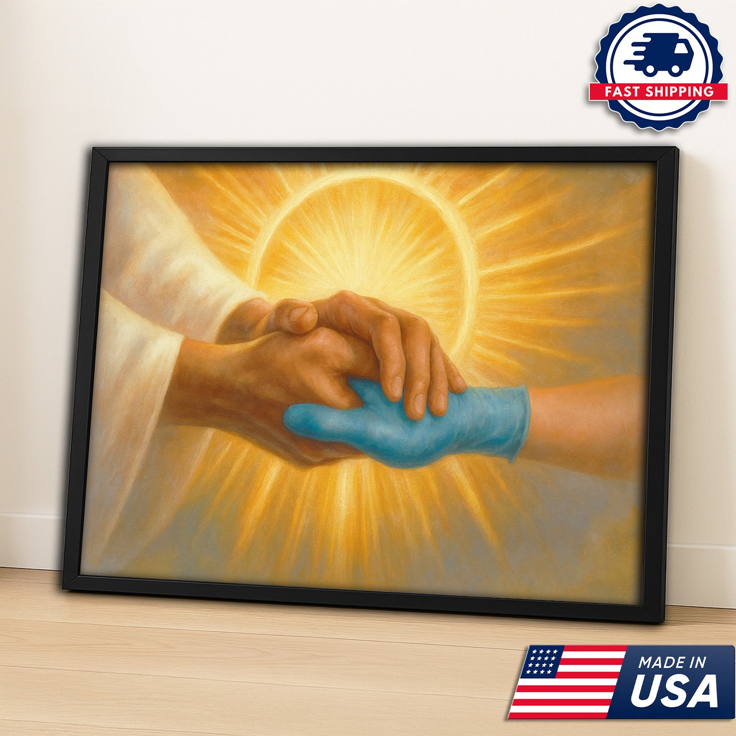 Faith Nurse Canvas for Women, Healing Hand of God, RN LPN CNA Gift