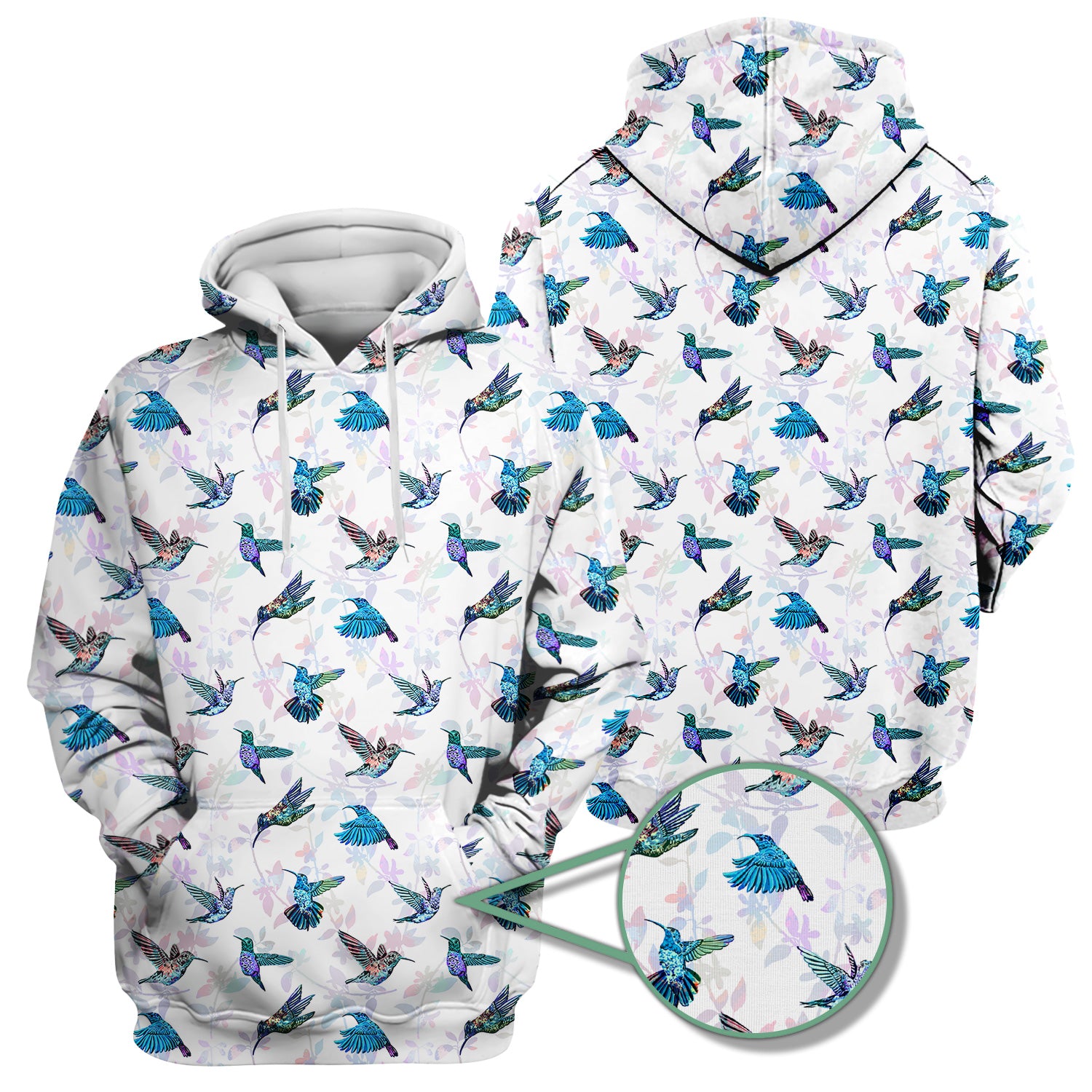 Cute Hummingbird Lover Shirt - All-Over Print Bird & Botanical Graphic Tee - Gift for RN LPN CNA