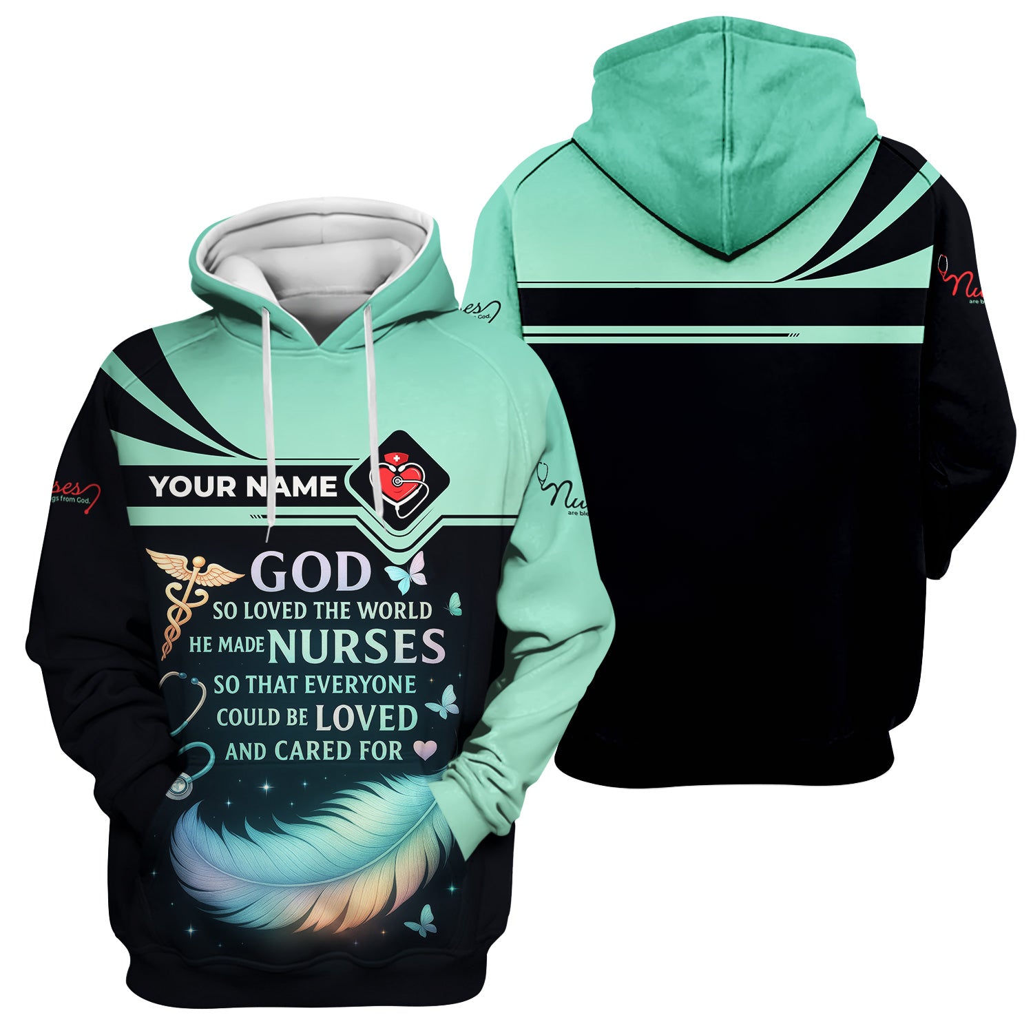 Personalized Nurse Shirt - God Loved The World He Made Nurses - Inspirational Nurse T-shirt for RN, CNA, LPN Healthcare Workers
