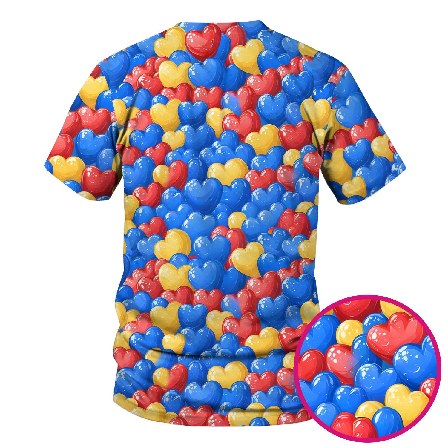 Colorful Autism Heart Pattern Scrub Top, Comfortable Scrubs for Nurses