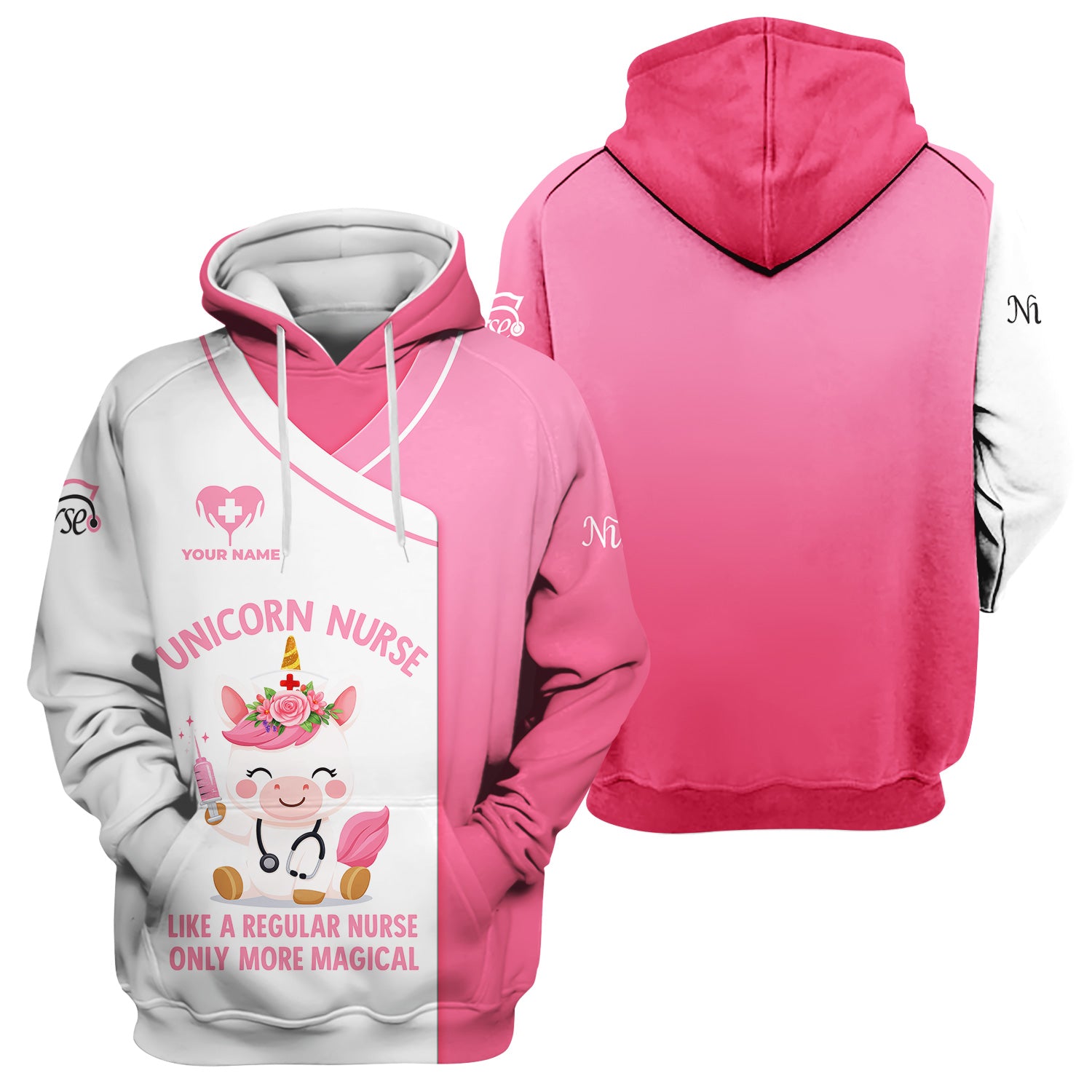 Personalized Unicorn Nurse Shirt - More Magical Funny Nurse Quote - Custom Name Gift for RN CNA LPN