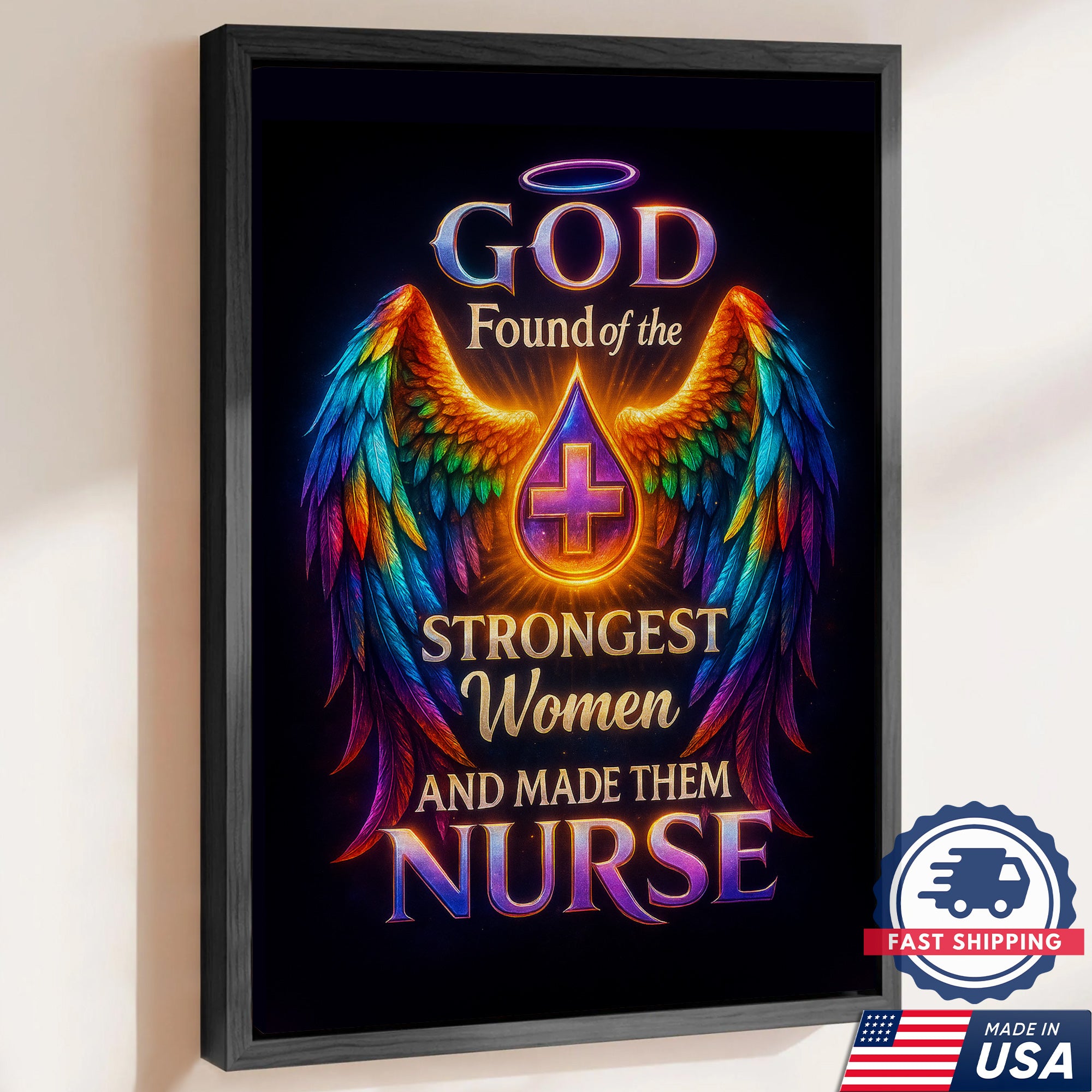 Christian Nurse Canvas Wall Art Strongest Women, Religious Inspirational Gift for RN LPN CNA