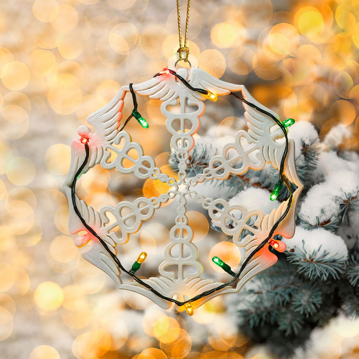 Stethoscope Snowflake Ornament – Funny Medical Christmas Decoration – Unique Holiday Gift for RN, LPN, CNA, and Doctor