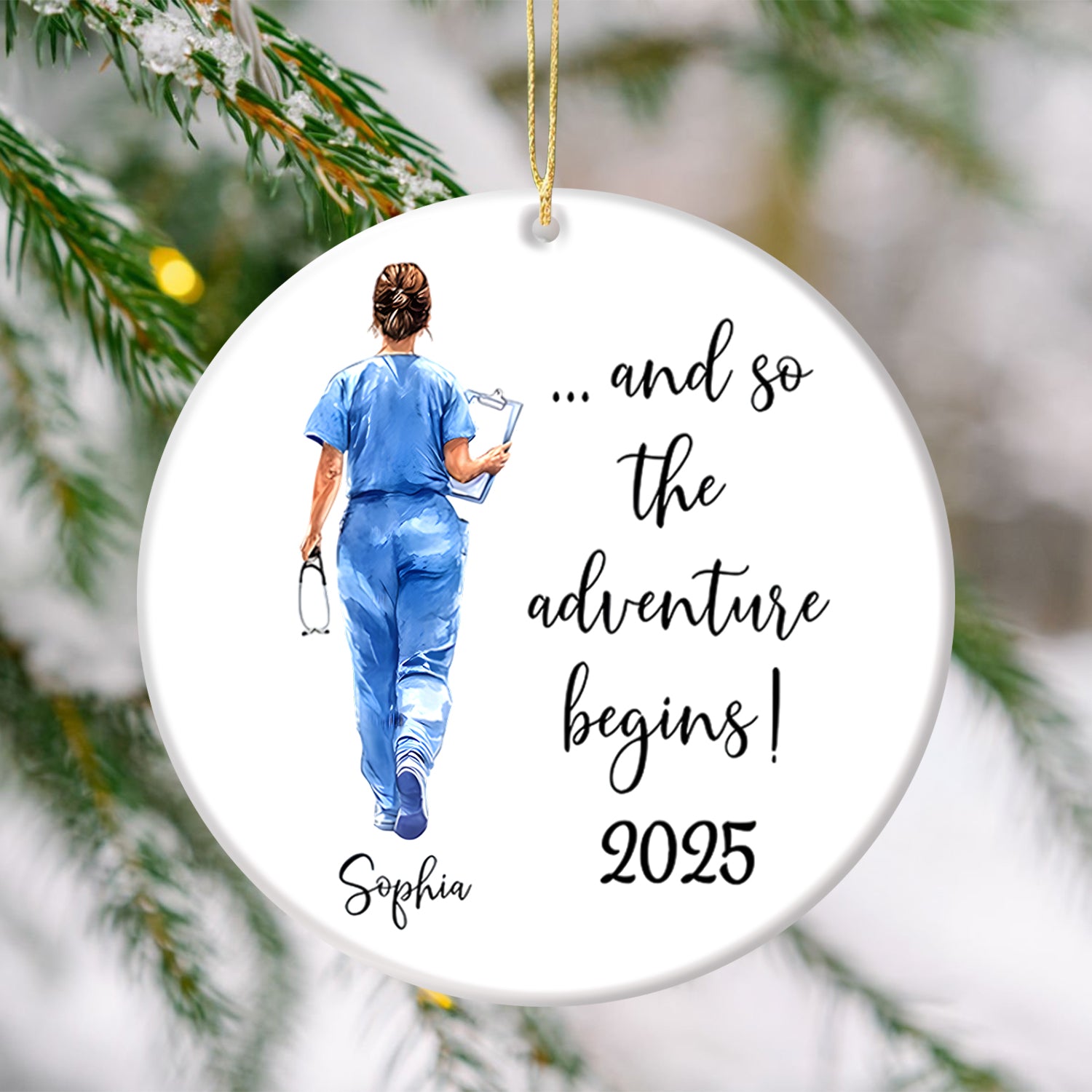Personalized Nurse Graduation Ornament, Graduation Gift for RN LPN CNA, Christmas Gift
