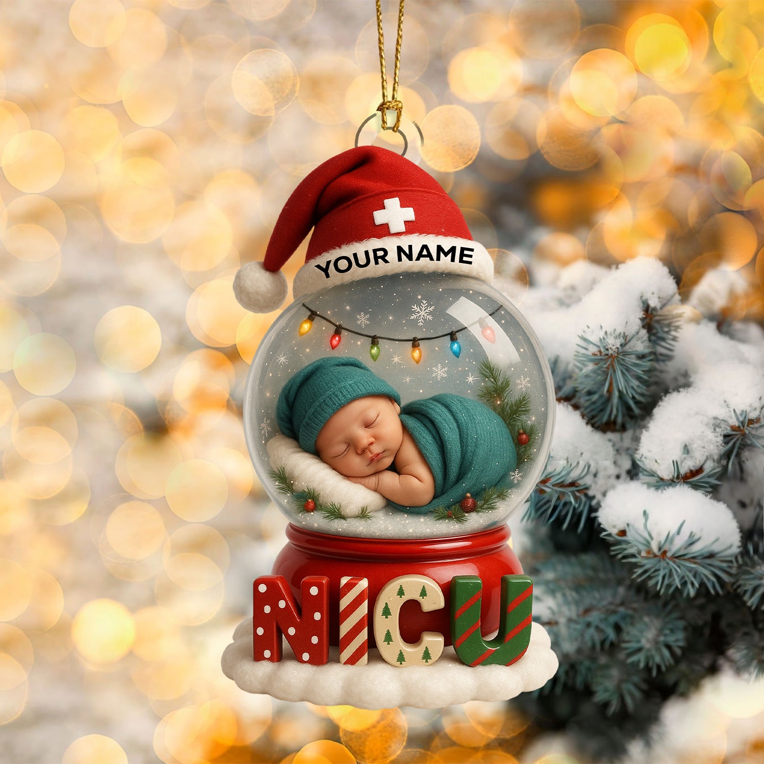Personalized NICU Baby Ornament, Custom Name Newborn Christmas Keepsake, NICU Nurse Holiday Gift, Premature Baby Christmas Tree Decor