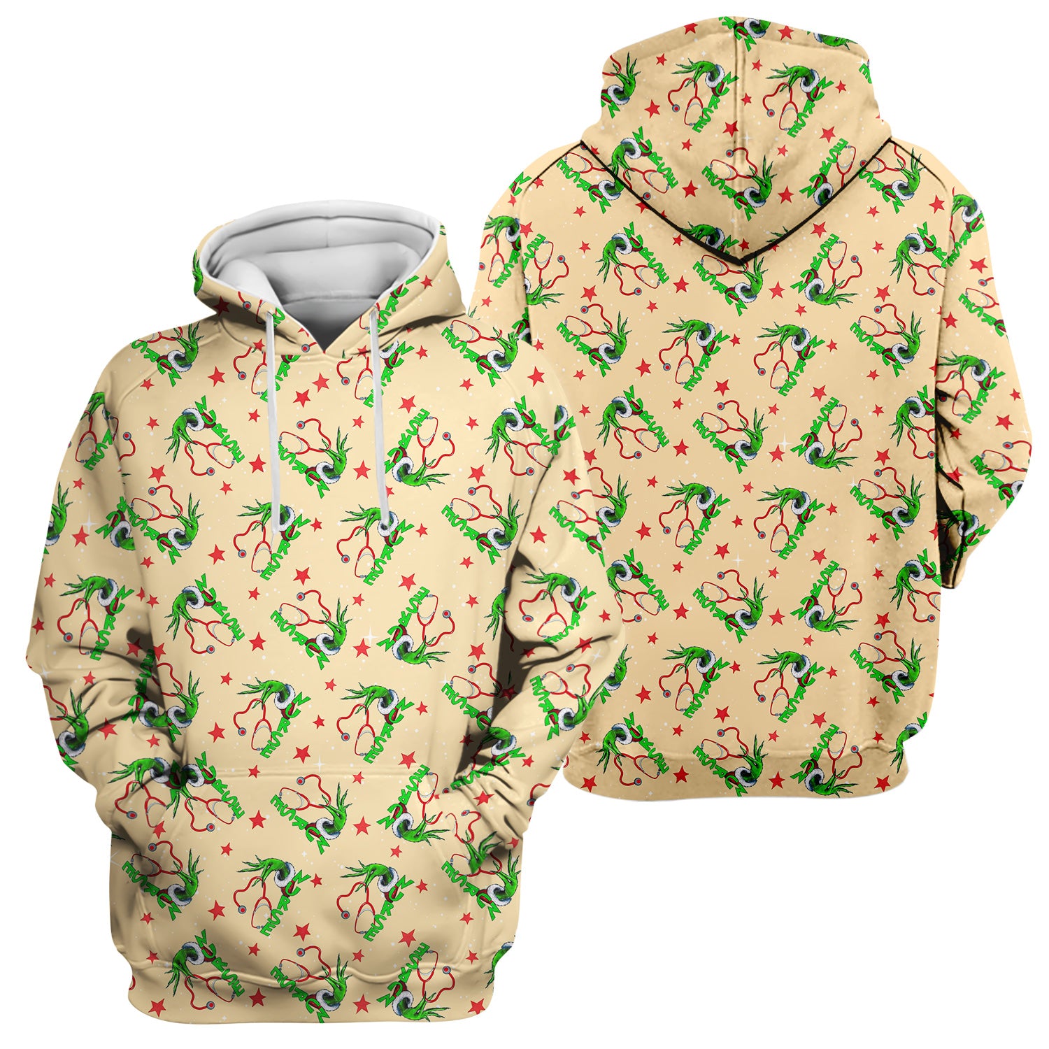 Custom Nurse Grinch Scrub Top - Funny Christmas Top for Women - Gift for RN LPN CNA Nursing