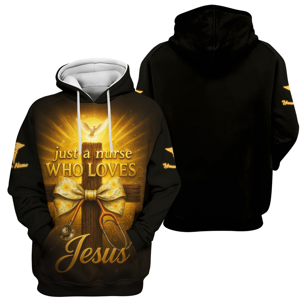 Faith Nurse Scrubs Shirt for Women - Just a Nurse Who Loves Jesus Design - Christian Medical Uniform Top for RN CNA LPN