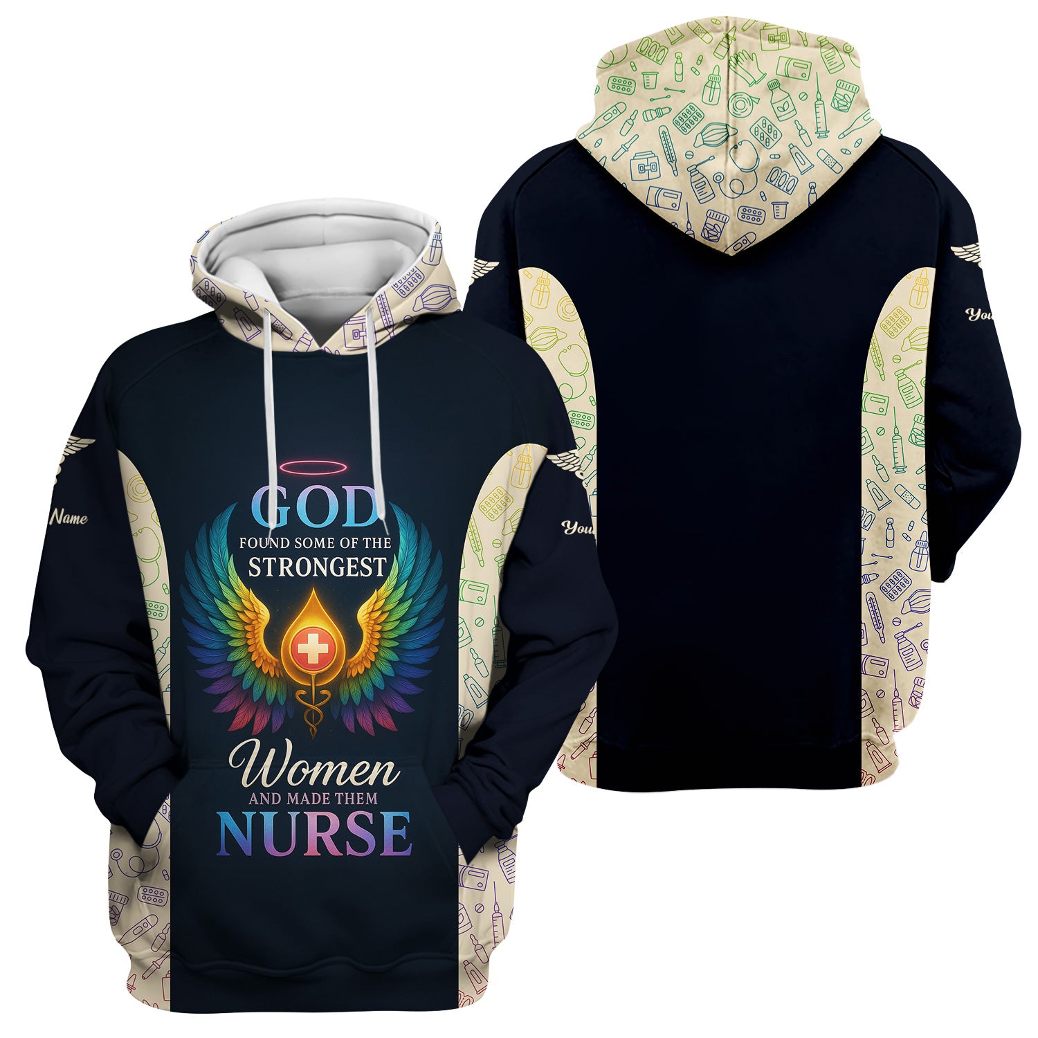 Personalized Christian Nurse Shirt - Strongest Women Made Nurse Graphic Tee - Gift for Women RN LPN & Healthcare Workers