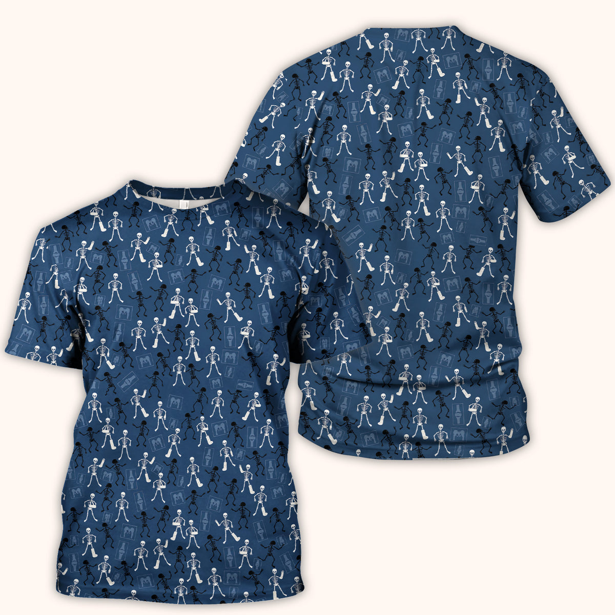 Halloween Orthopedic Skeleton Scrub Top, Comfortable Scrubs for Orthopedic Nurses