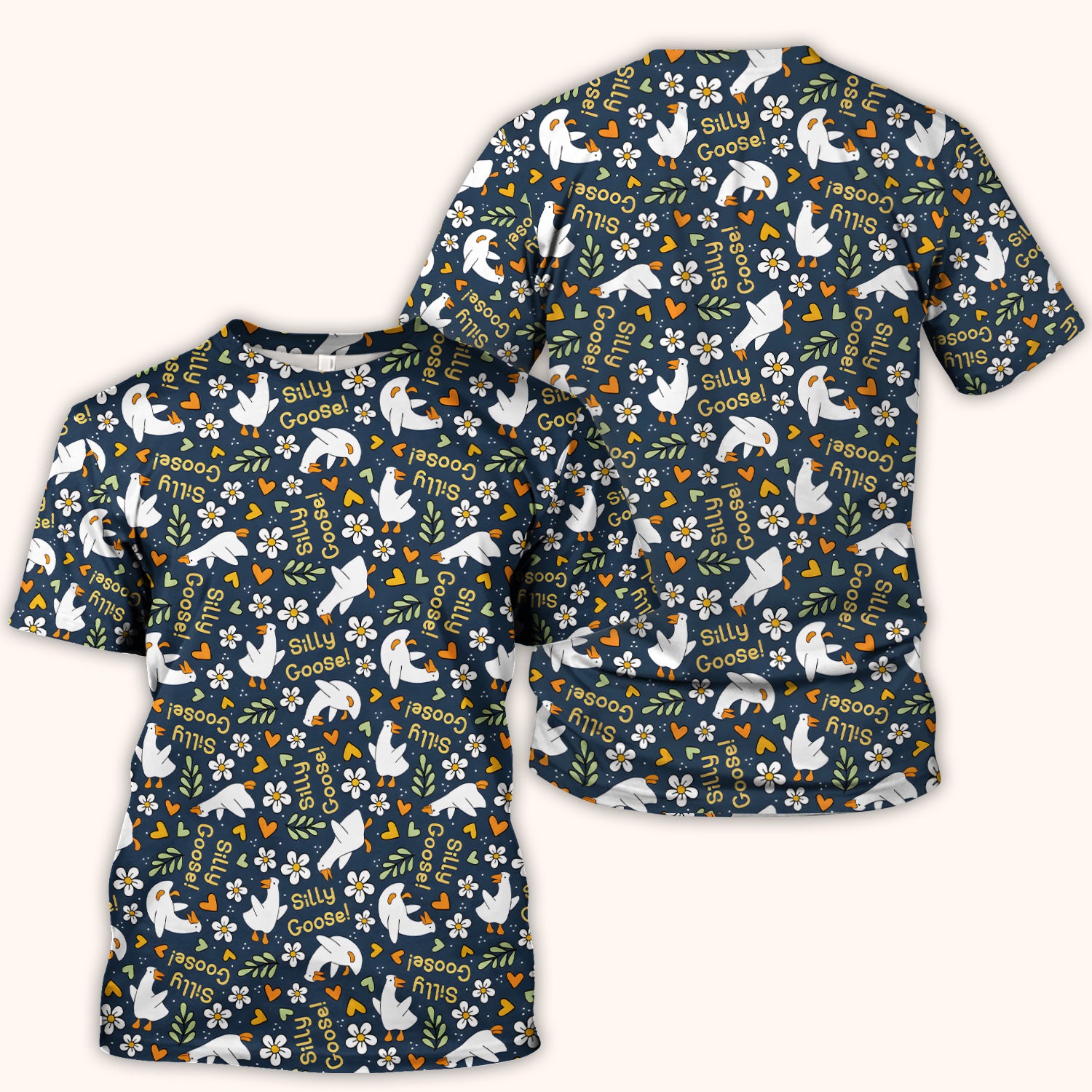 Silly Goose Floral Pattern Scrub Top, Comfortable Scrubs for Nurses